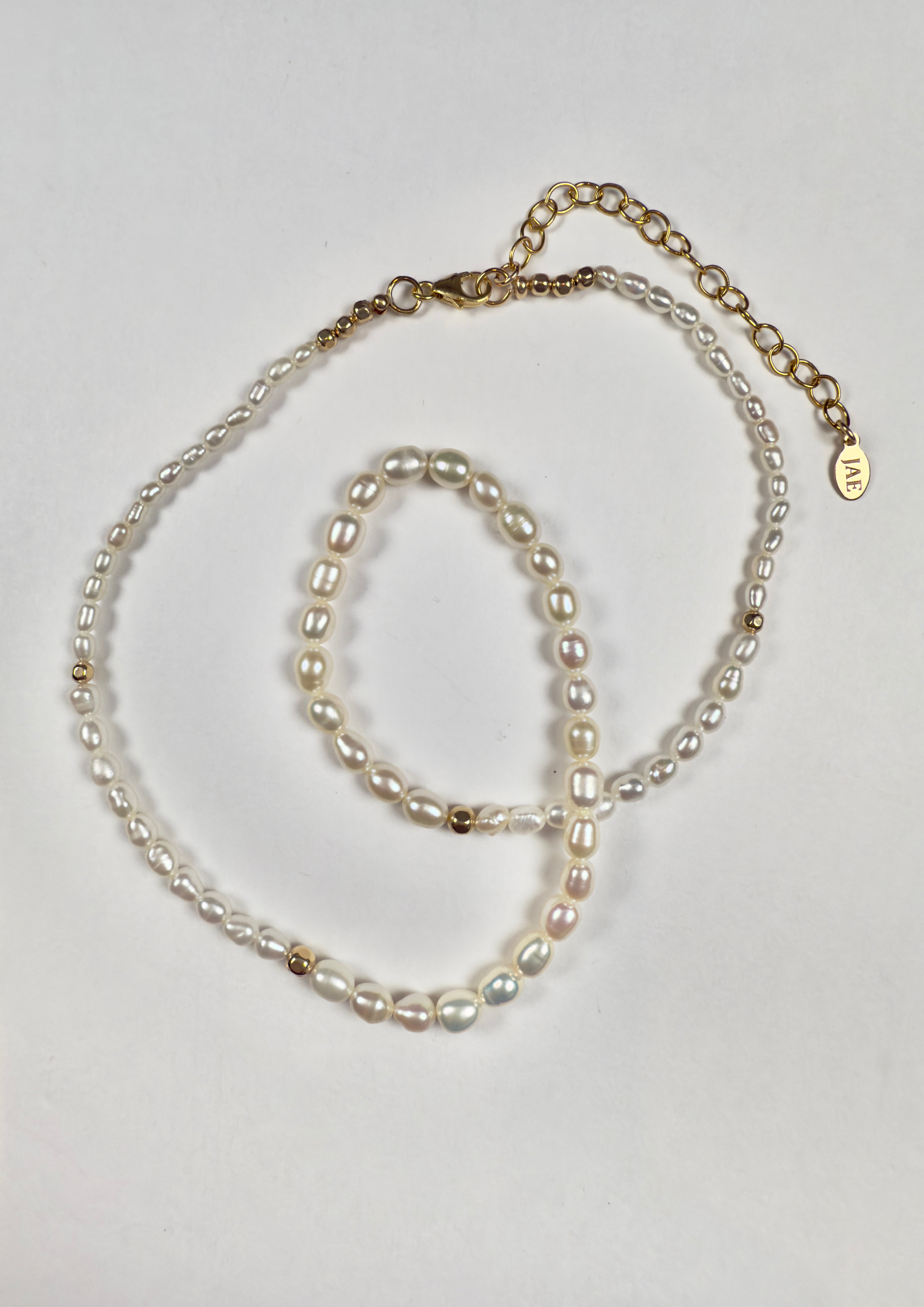 The Sixtus - Freshwater  Pearl and Gold Bead Necklace