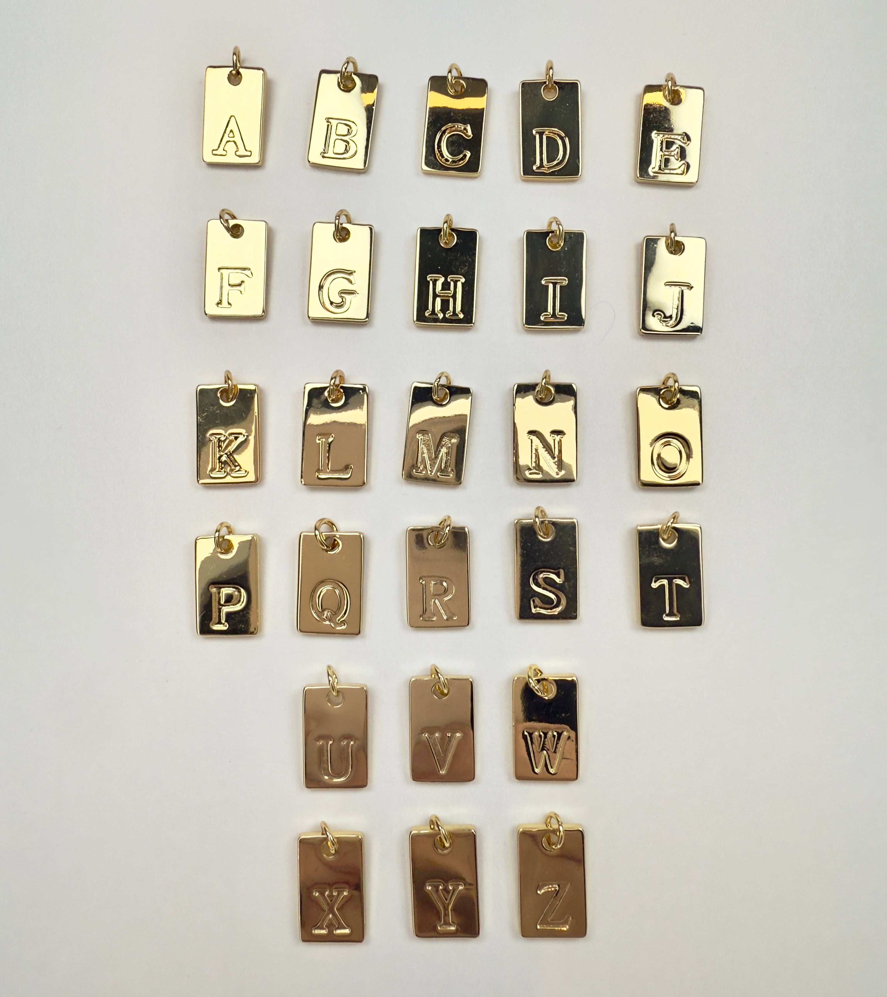 Dog Tag Initial Charms