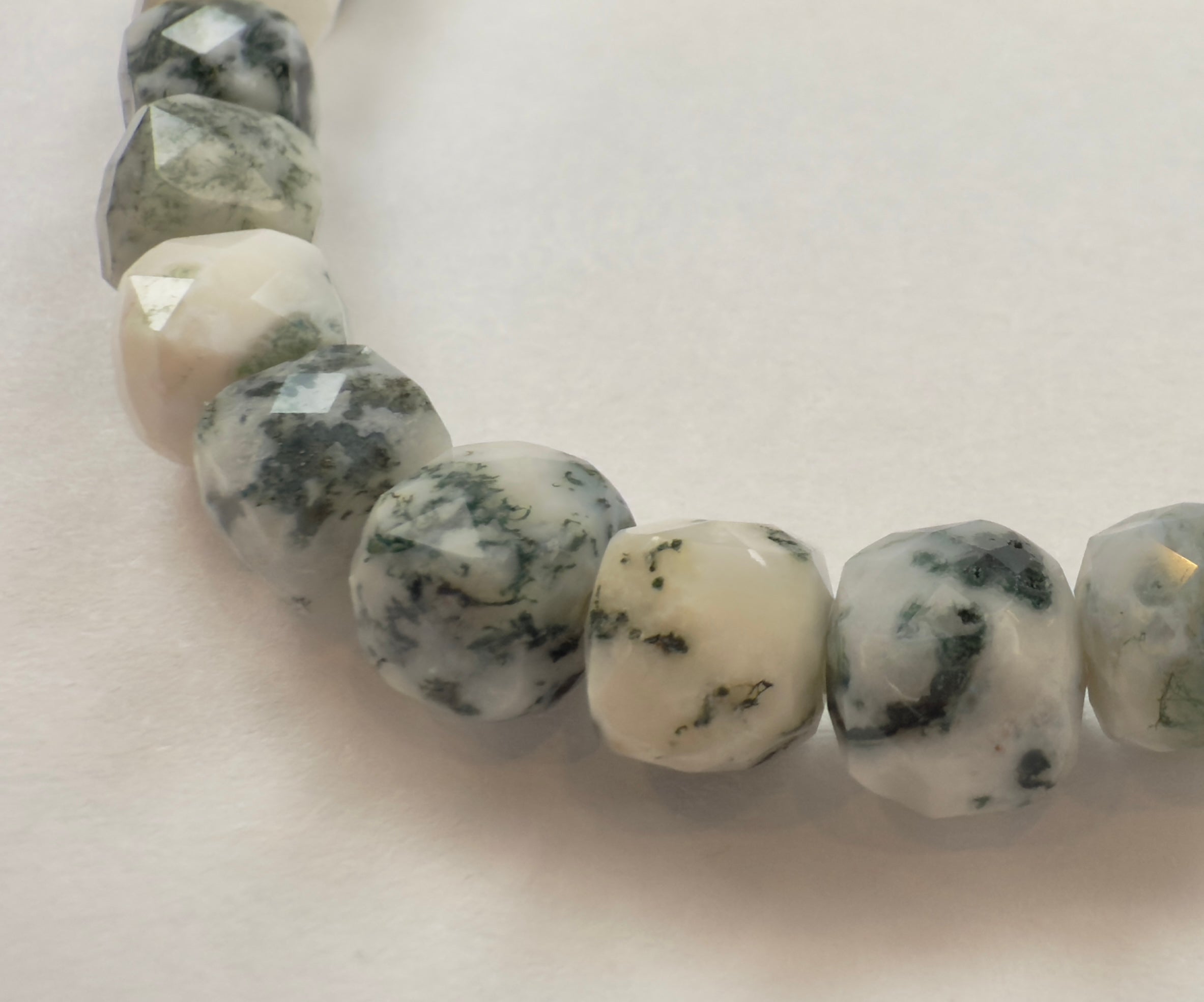 The Graham - Green Tree Agate Square Faceted Bracelet