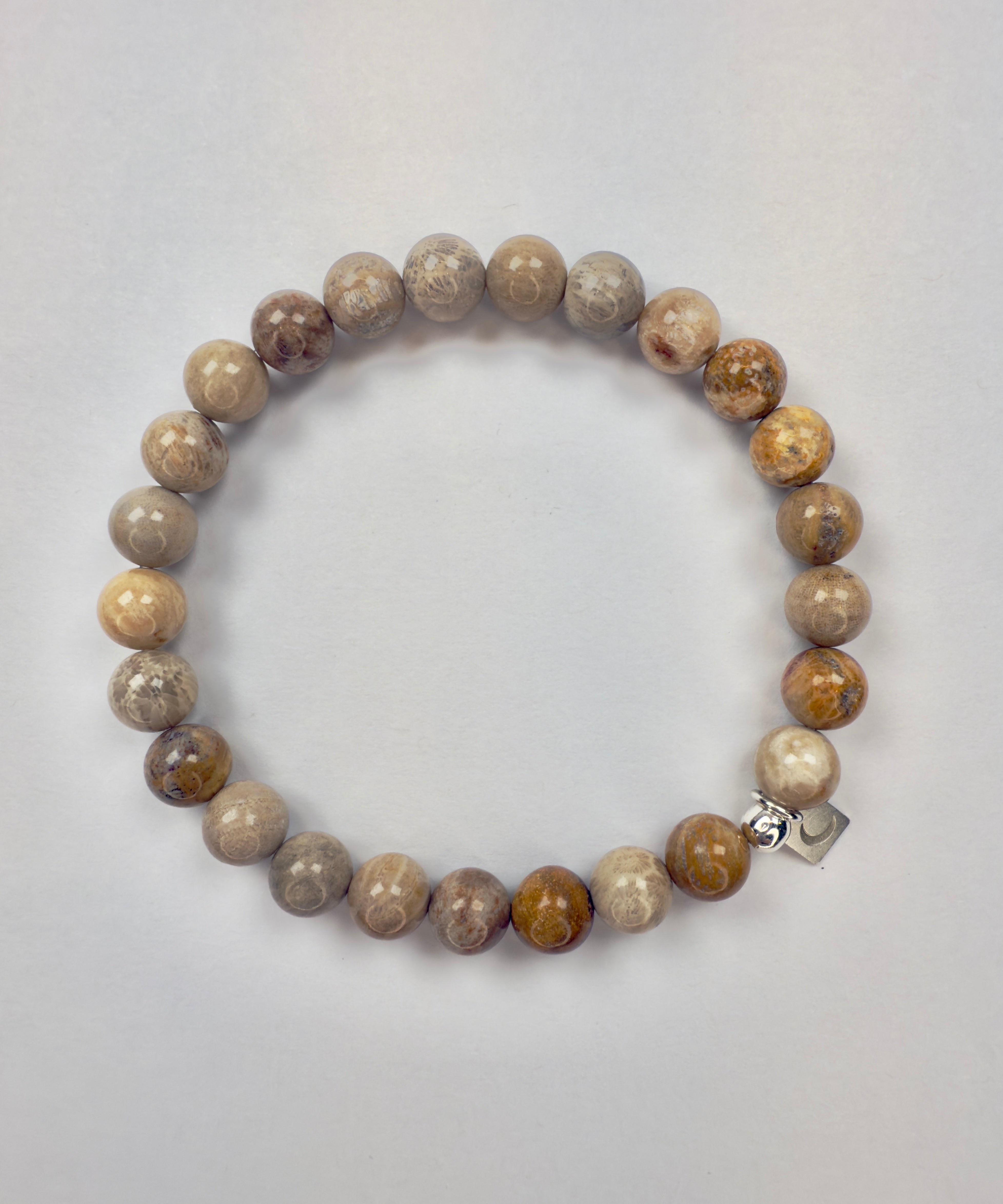 The Andy - Fossilized Coral Beaded Bracelet