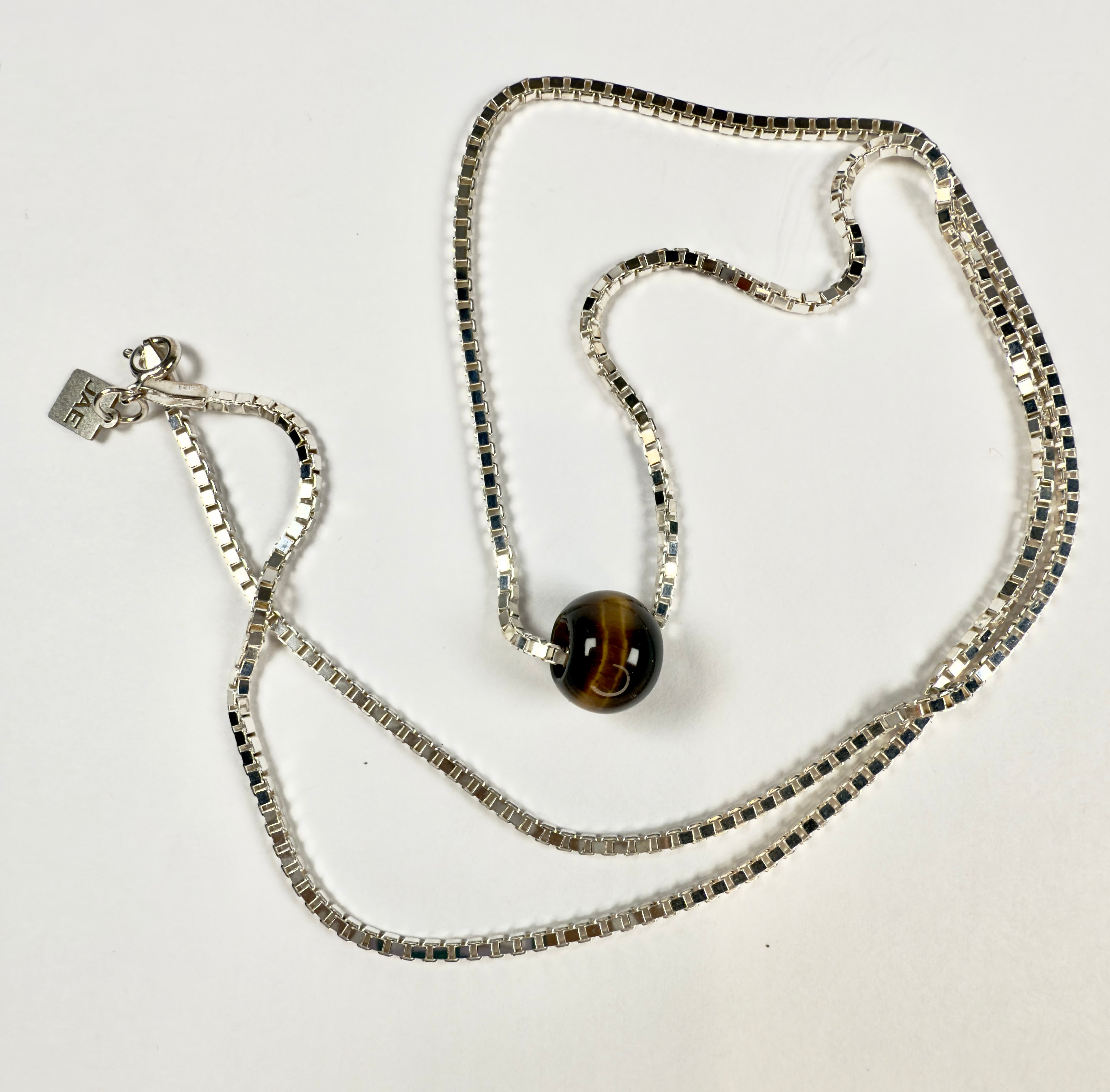 The Matt - Venetian Box Chain with Tiger's Eye Bead Necklace