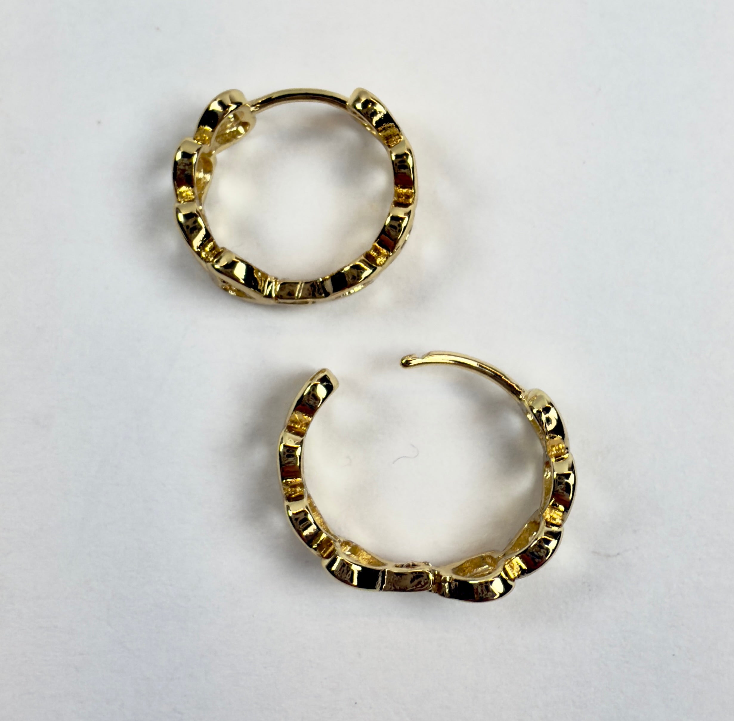 The Holly - Heart Huggie Hoop Earrings