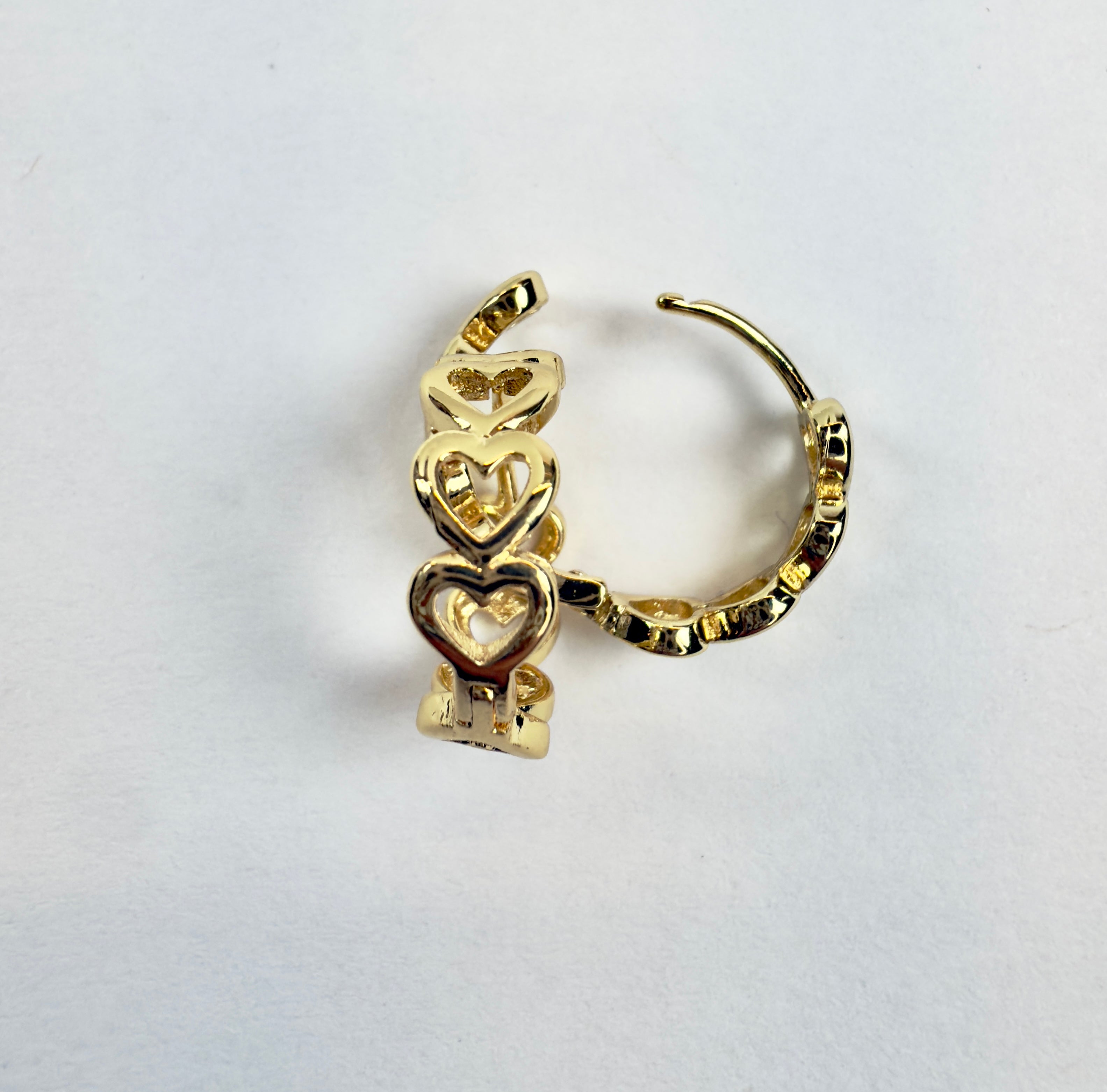 The Holly - Heart Huggie Hoop Earrings