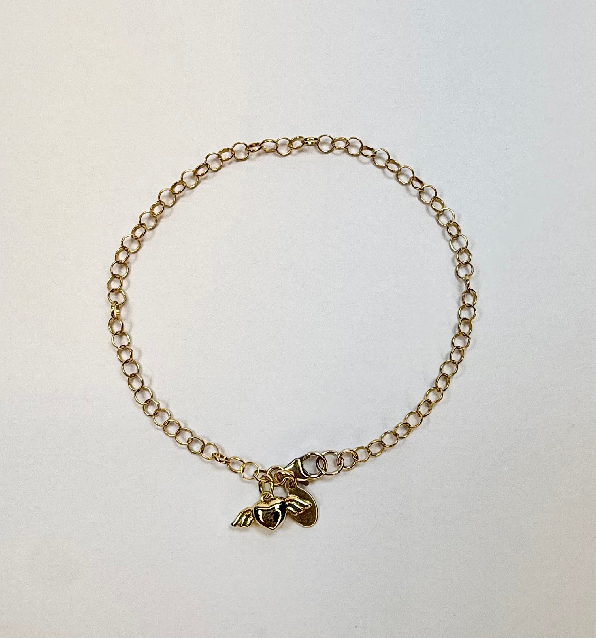 The Florence - Chain Bracelet with Puff Heart Winged Charm