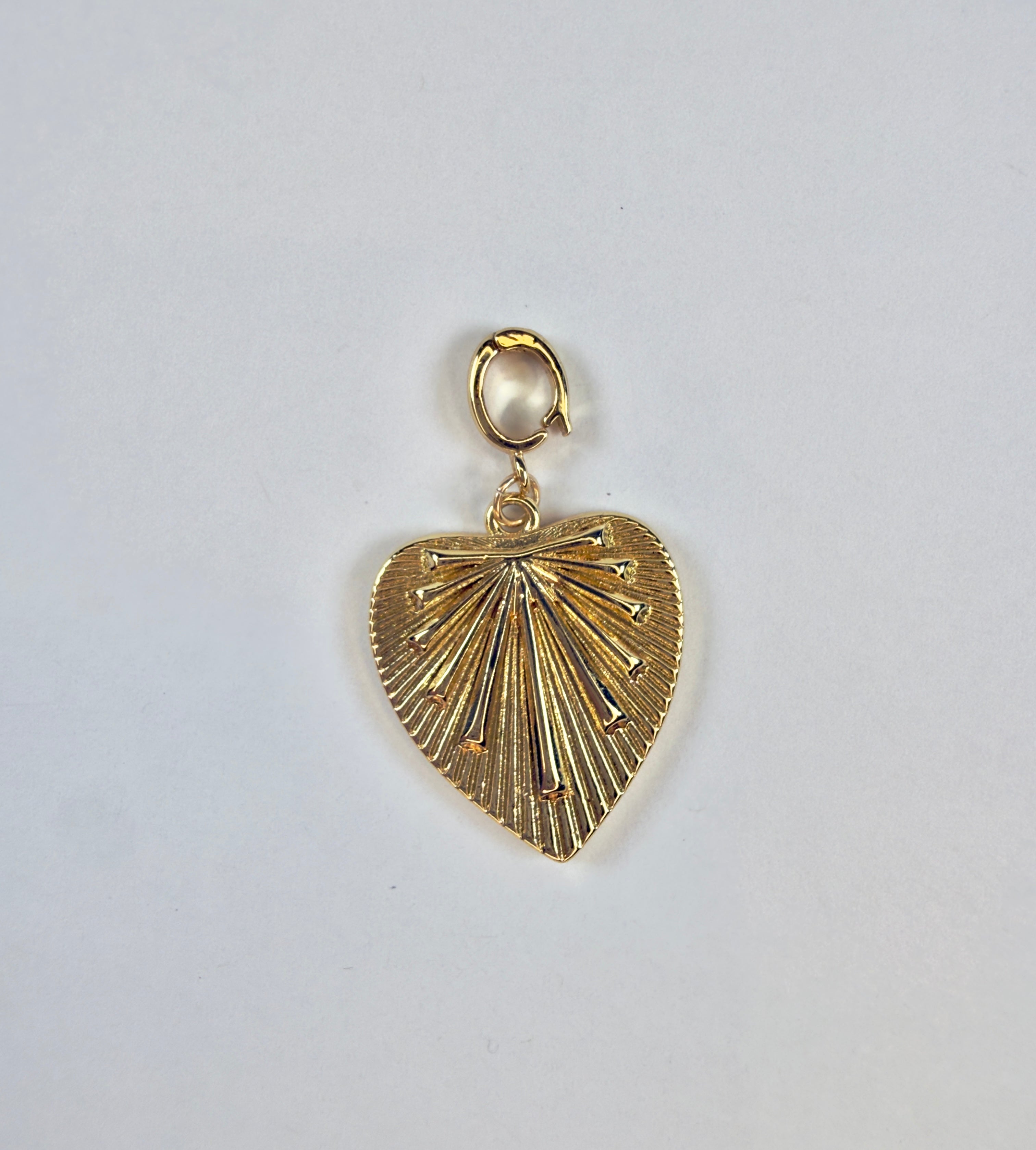The Anne Marie - Gold Sunburts Heart Clip-On Charm