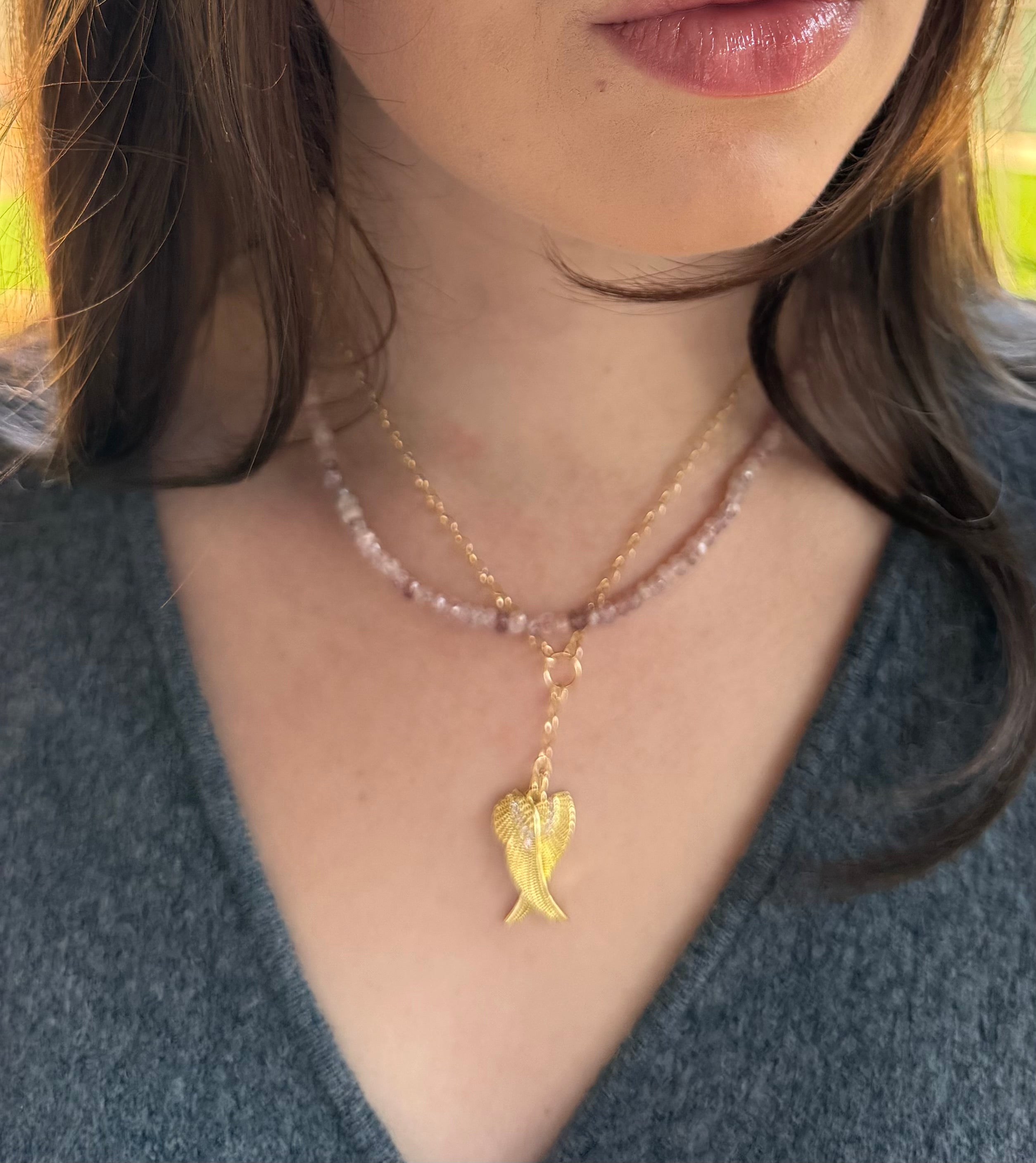 The Winona - Strawberry Quartz Beaded Necklace