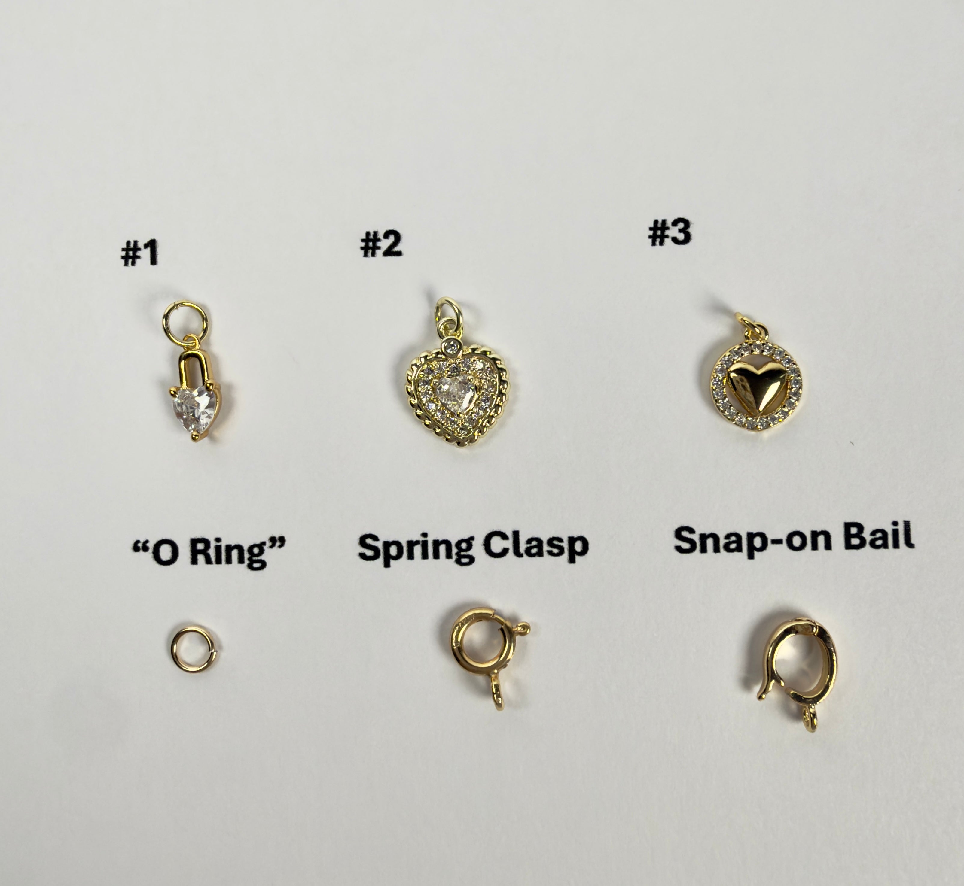 Heart Charms with Choice of Attacher Collection #2