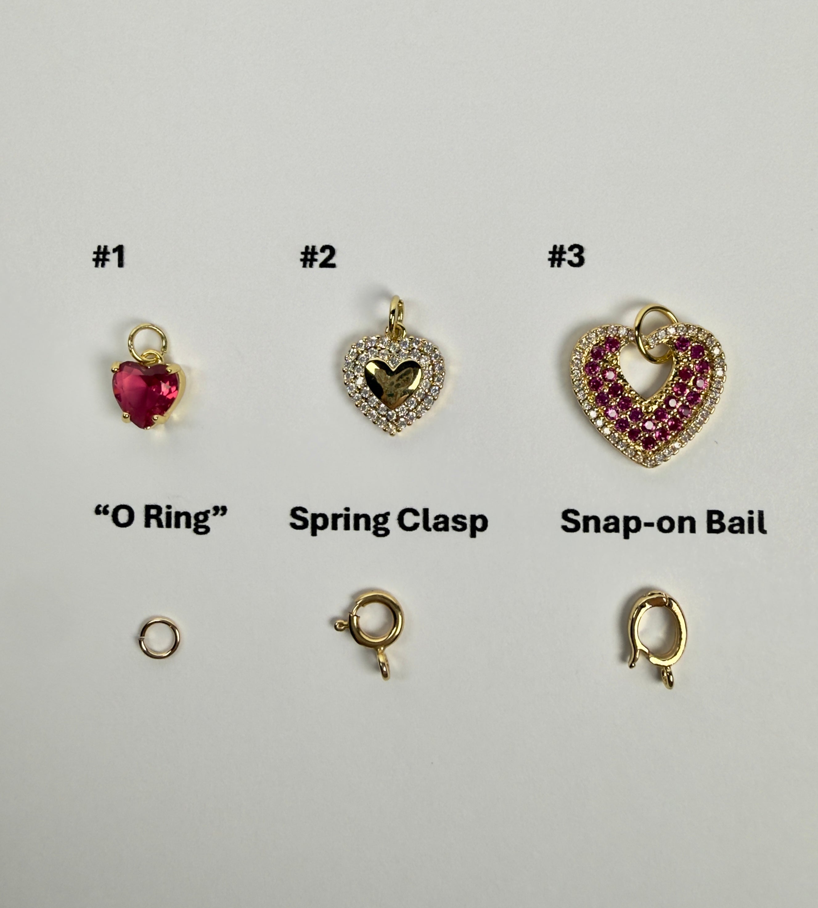 Heart Charms with Choice of Attachment -  Collection #3