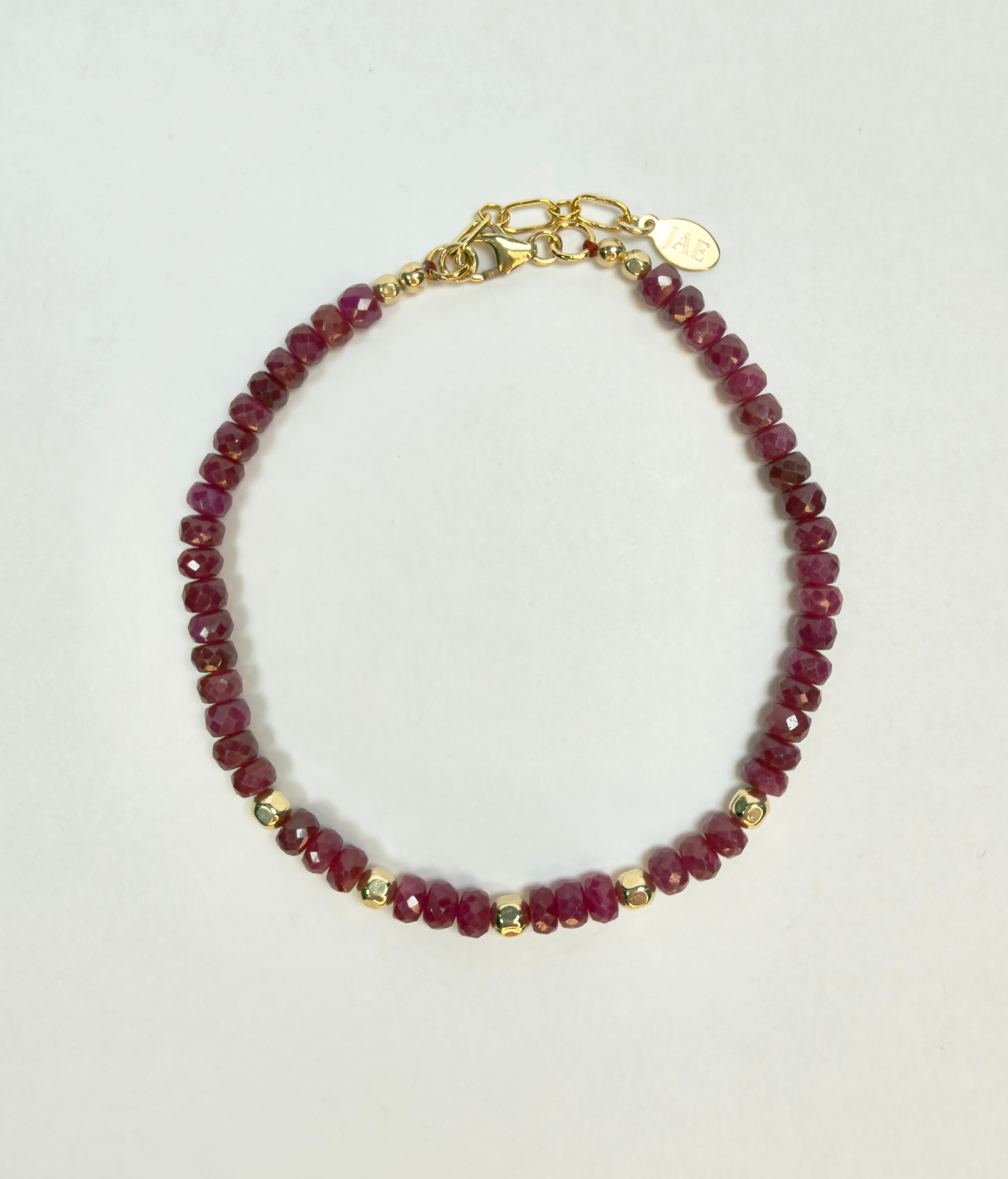 The Darla - Ruby and Gold Beaded Bracelet