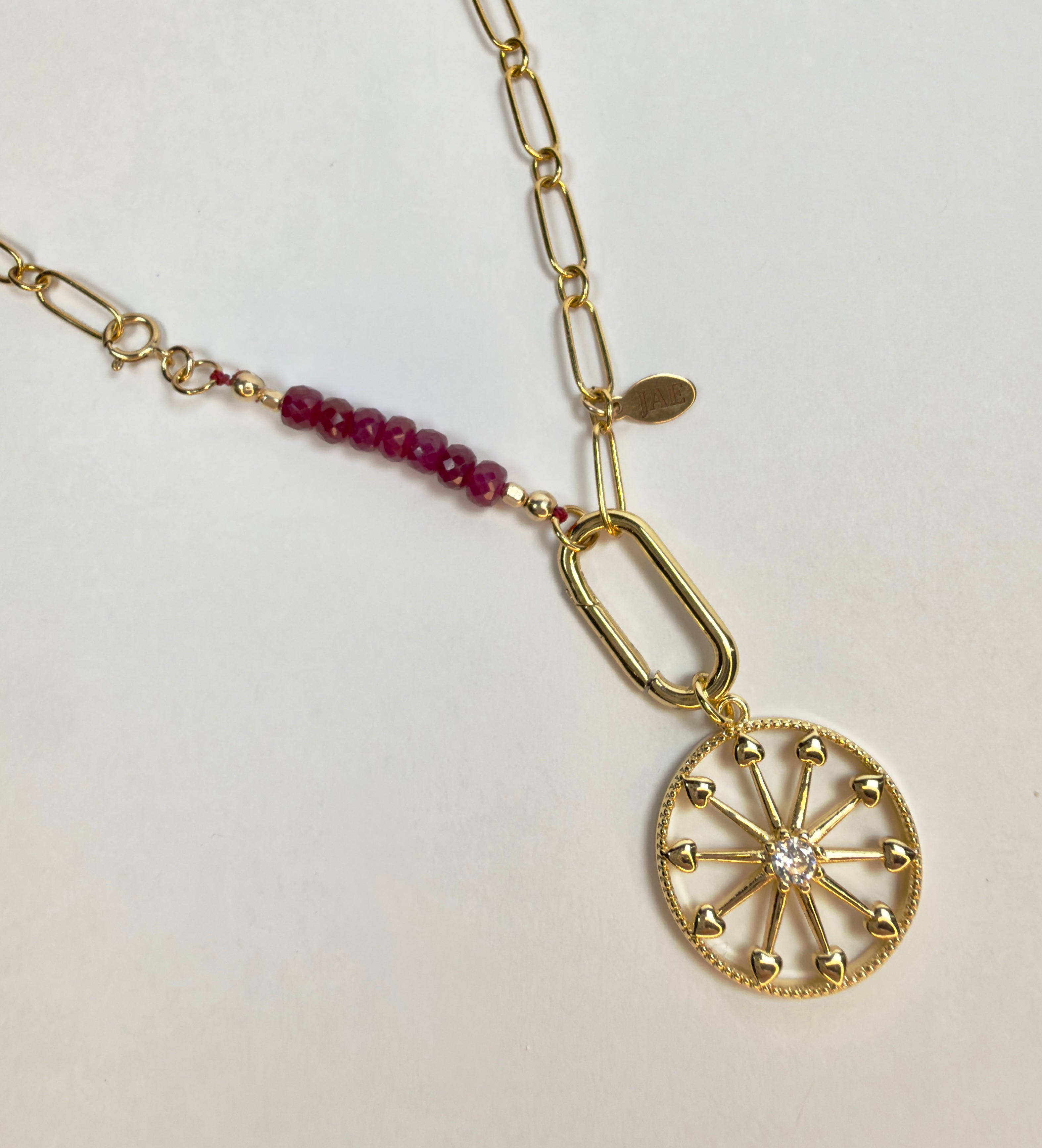 The Juju - Ruby Gemstone Beaded Lariat and Necklace Extender