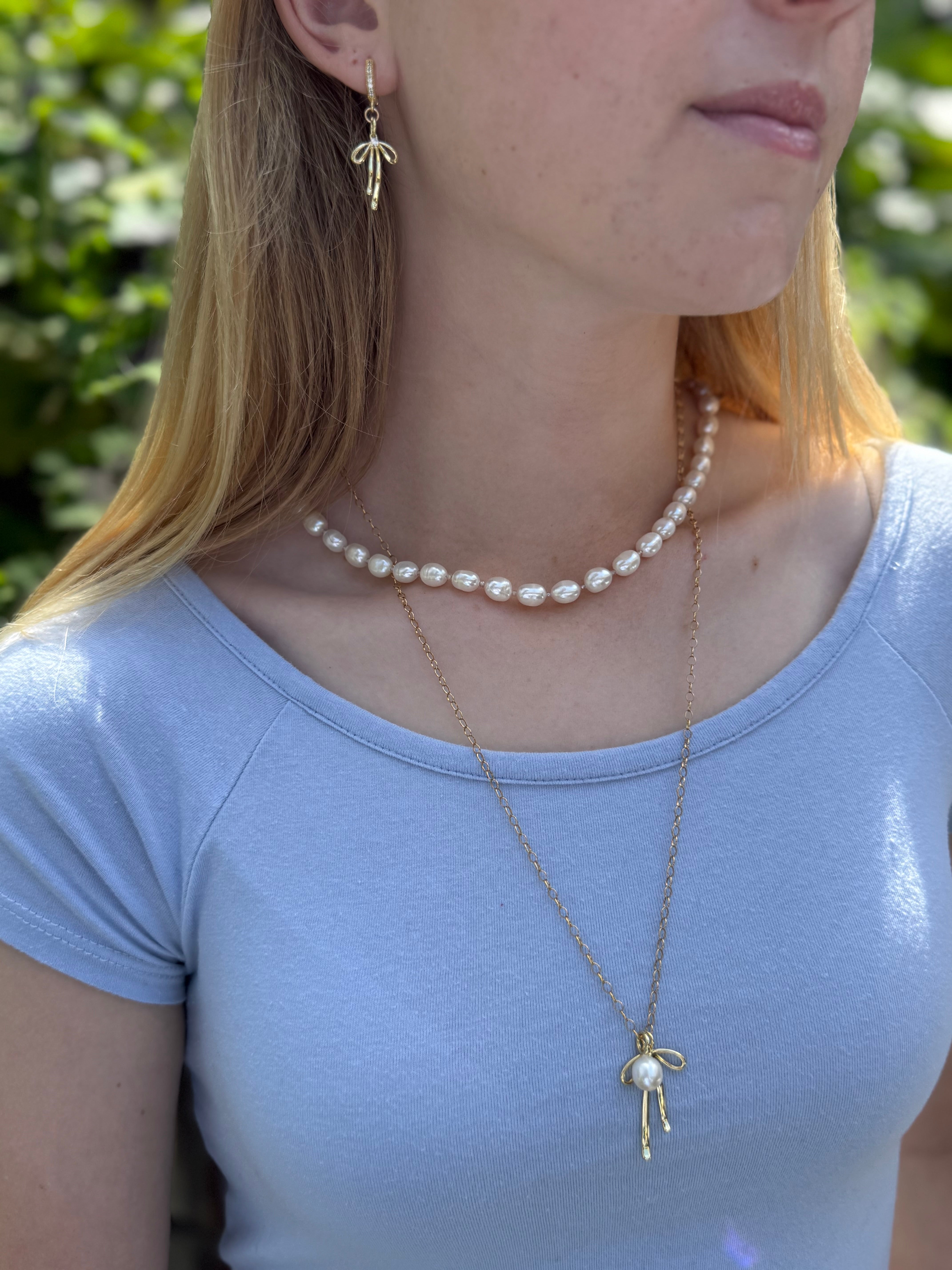 The Stewart - Drop Bow Leverback Earrings