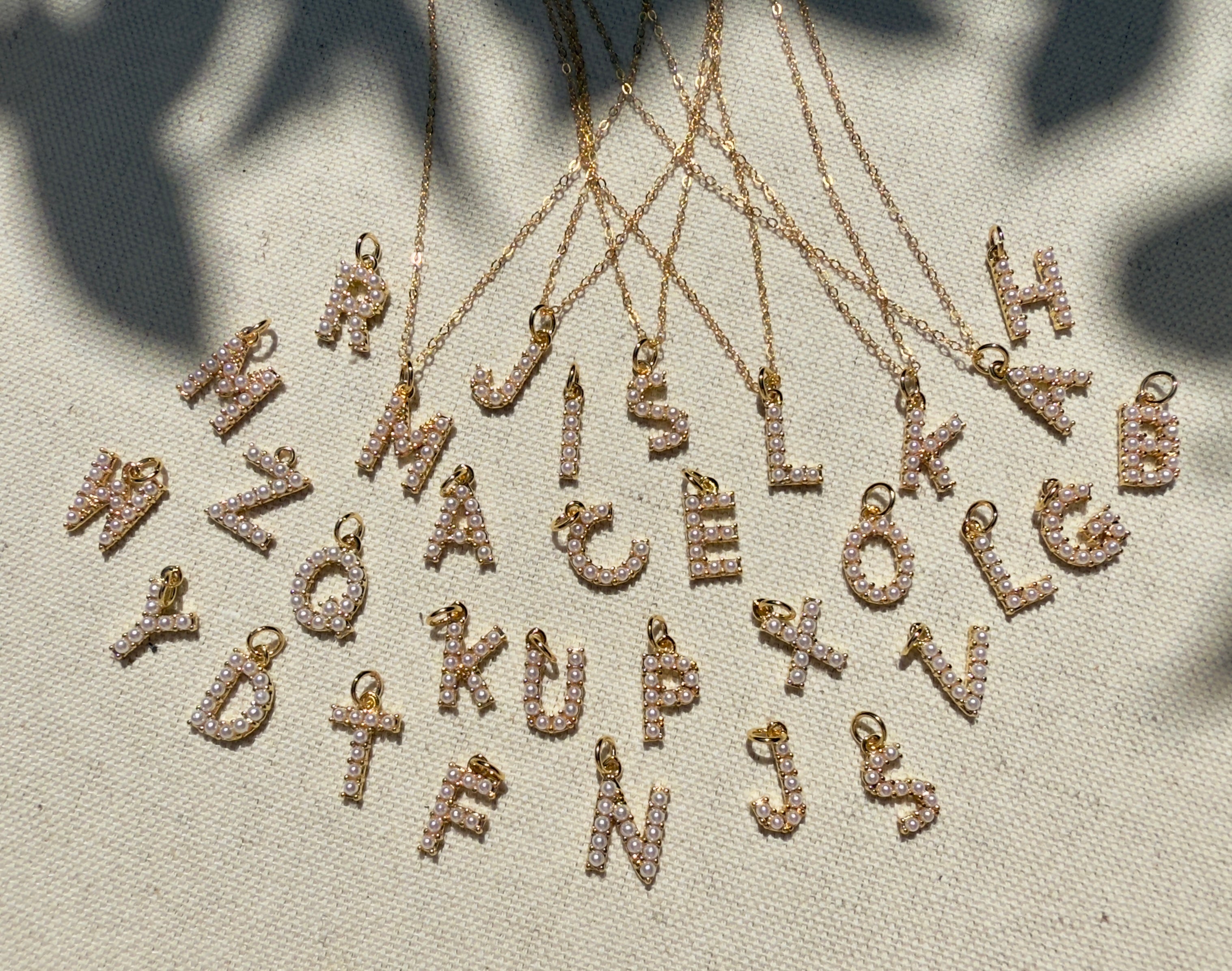 Pearl and Gold Initial Necklace