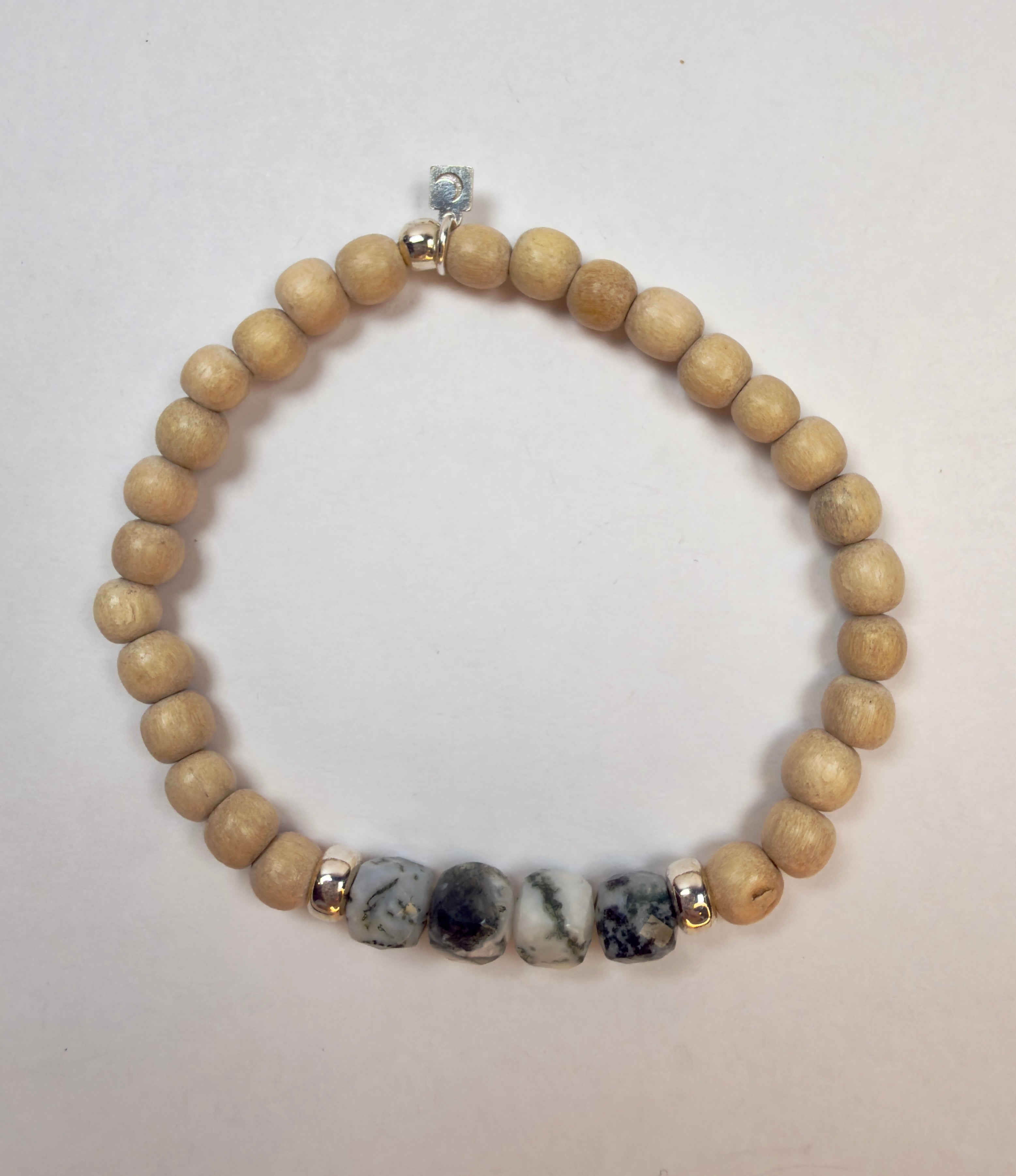 The Eddy - Green Tree Agate and Coconut Shell Beaded Bracelet