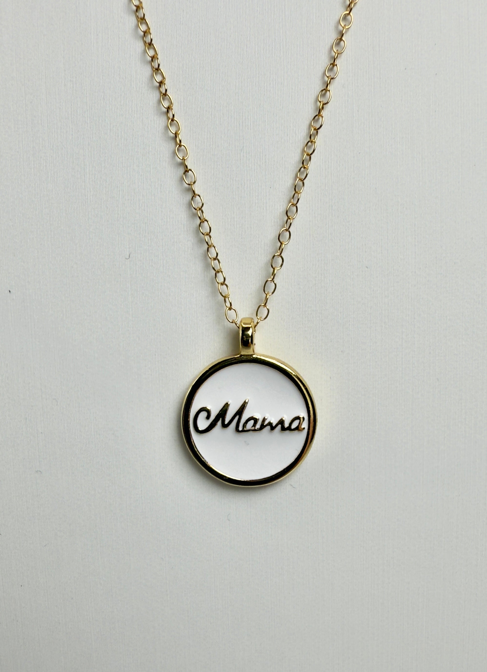 "Mama" Medallion Charm Necklace