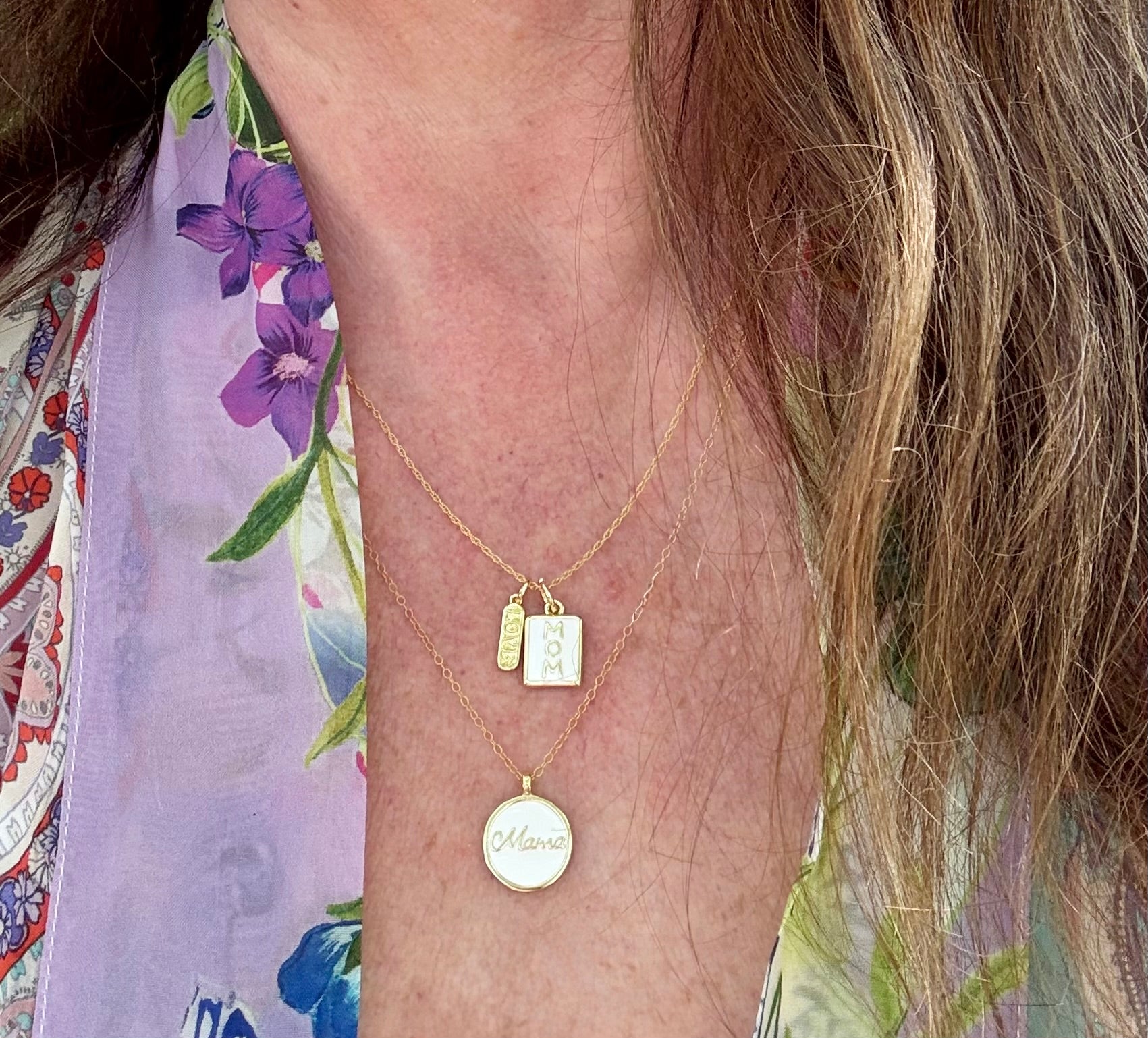"Mama" Medallion Charm Necklace
