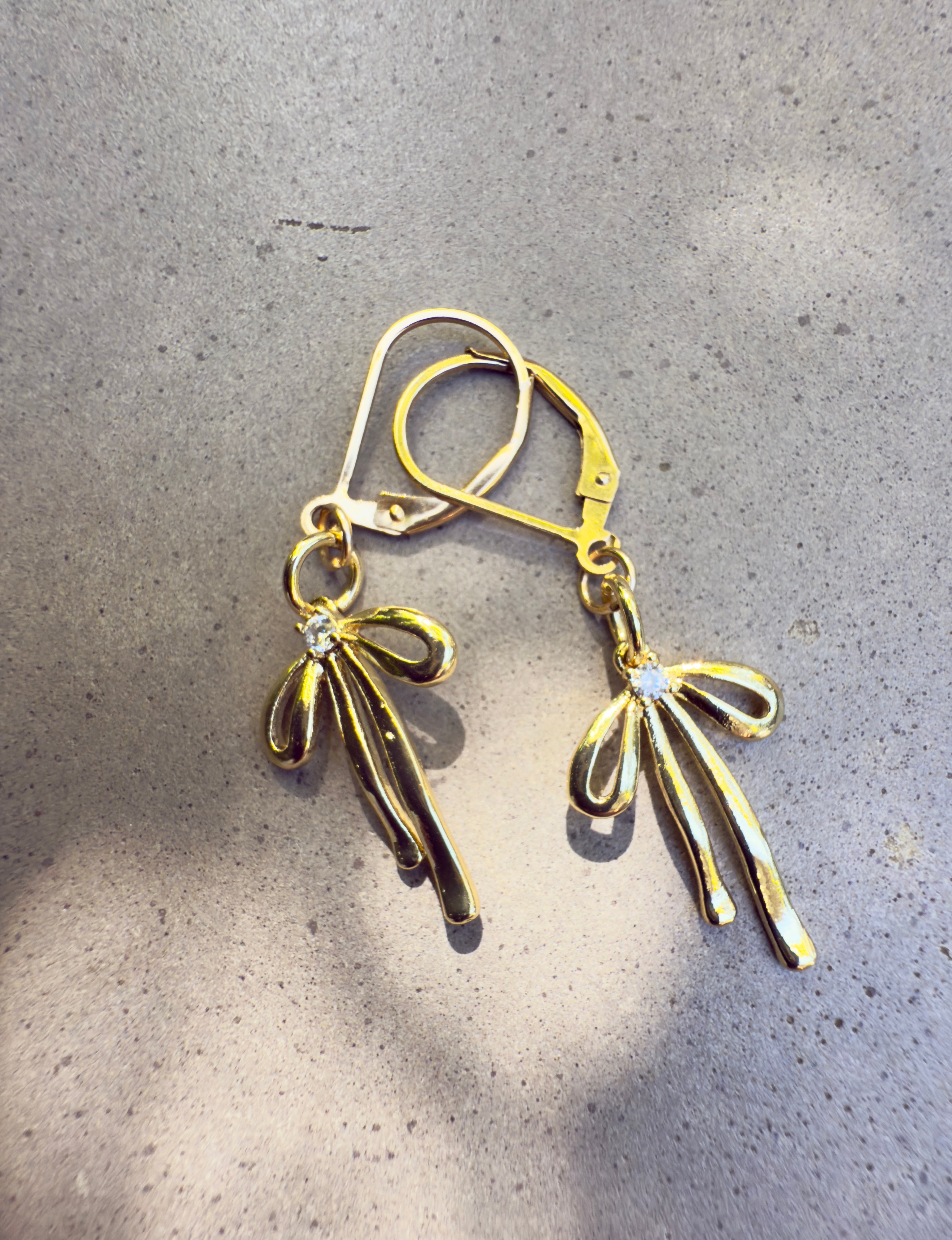 The Stewart - Drop Bow Leverback Earrings