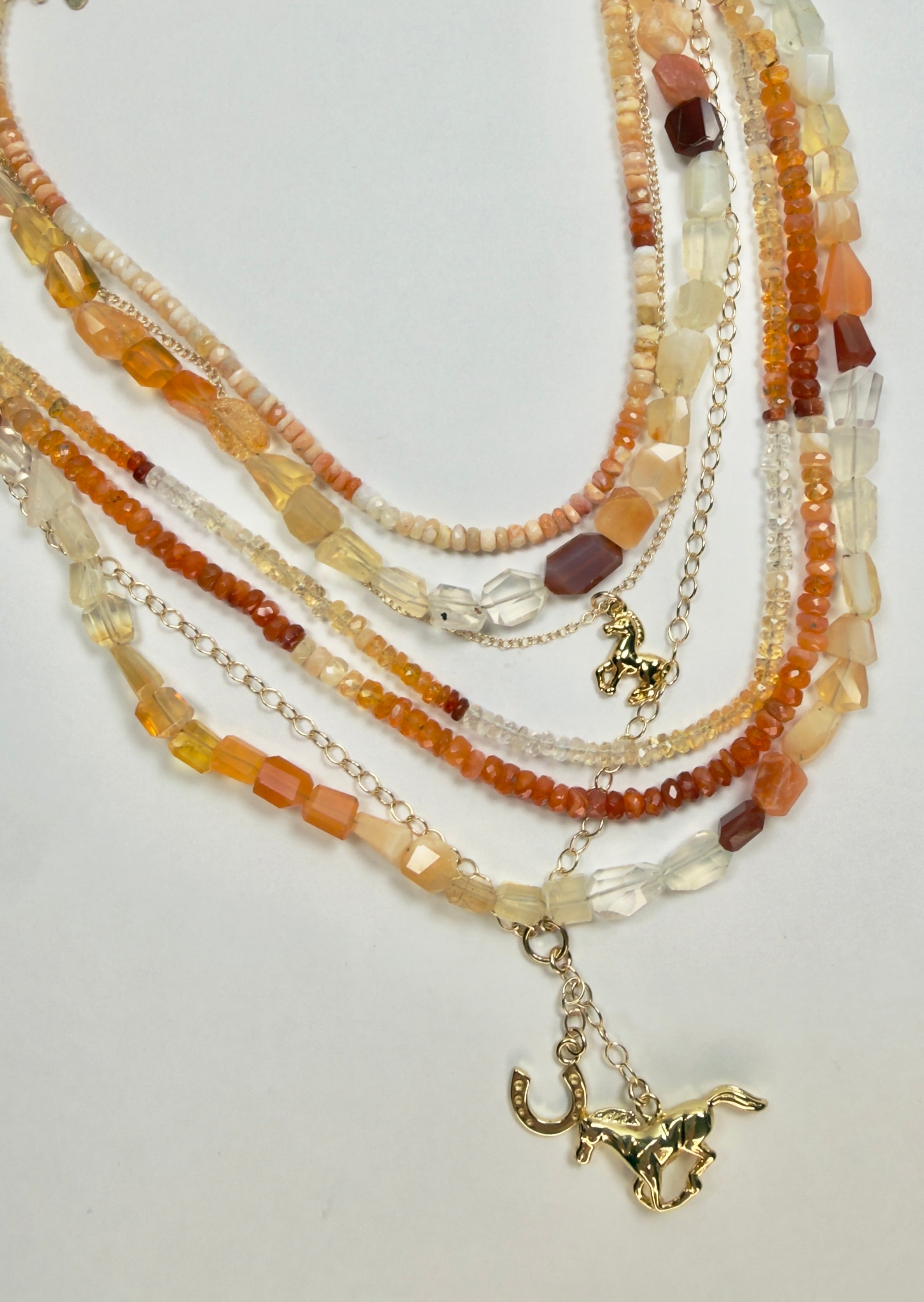 The Stone - Dark Fire Opal Necklace,  Adjustable "18 - 20" in Length