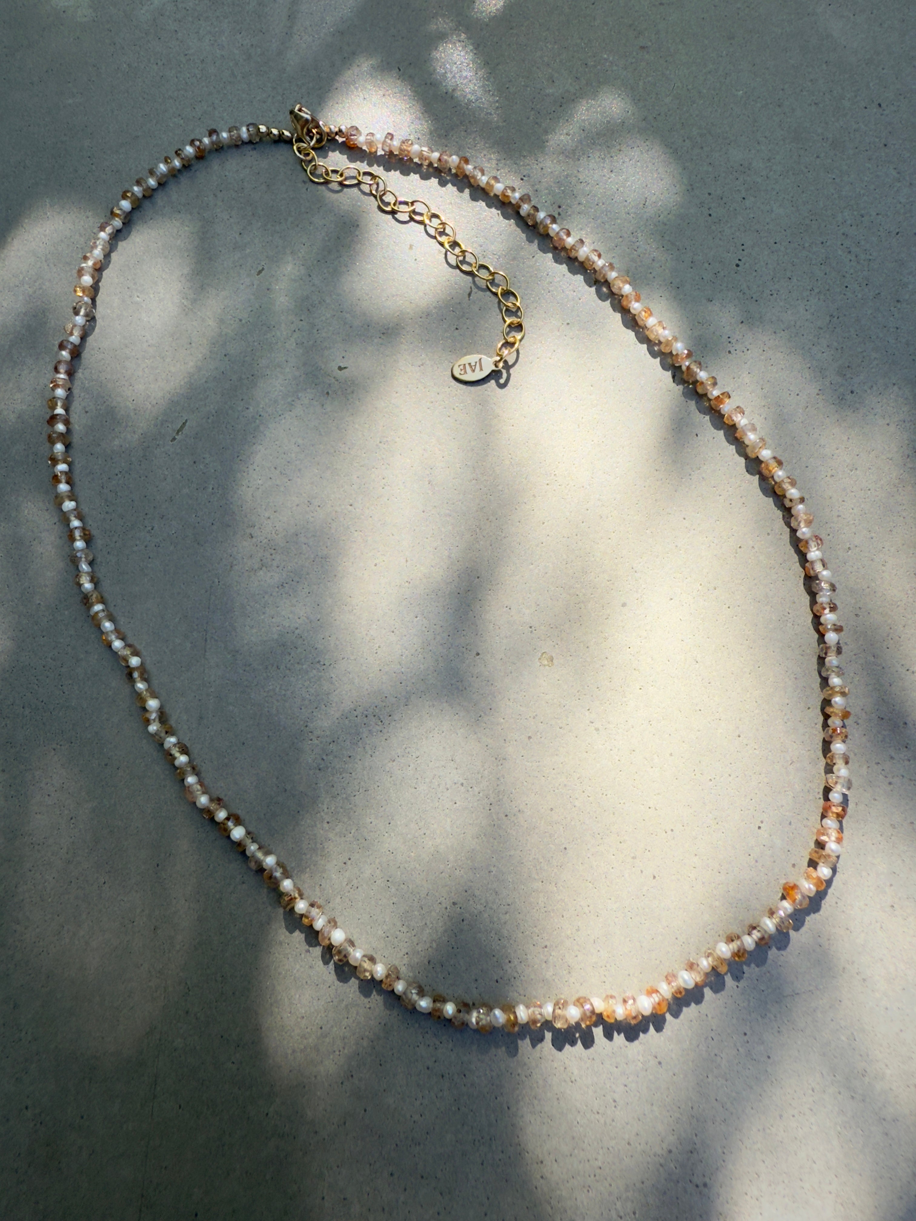The Bogart - Champagne Zircon and Freshwater Pearl Necklace