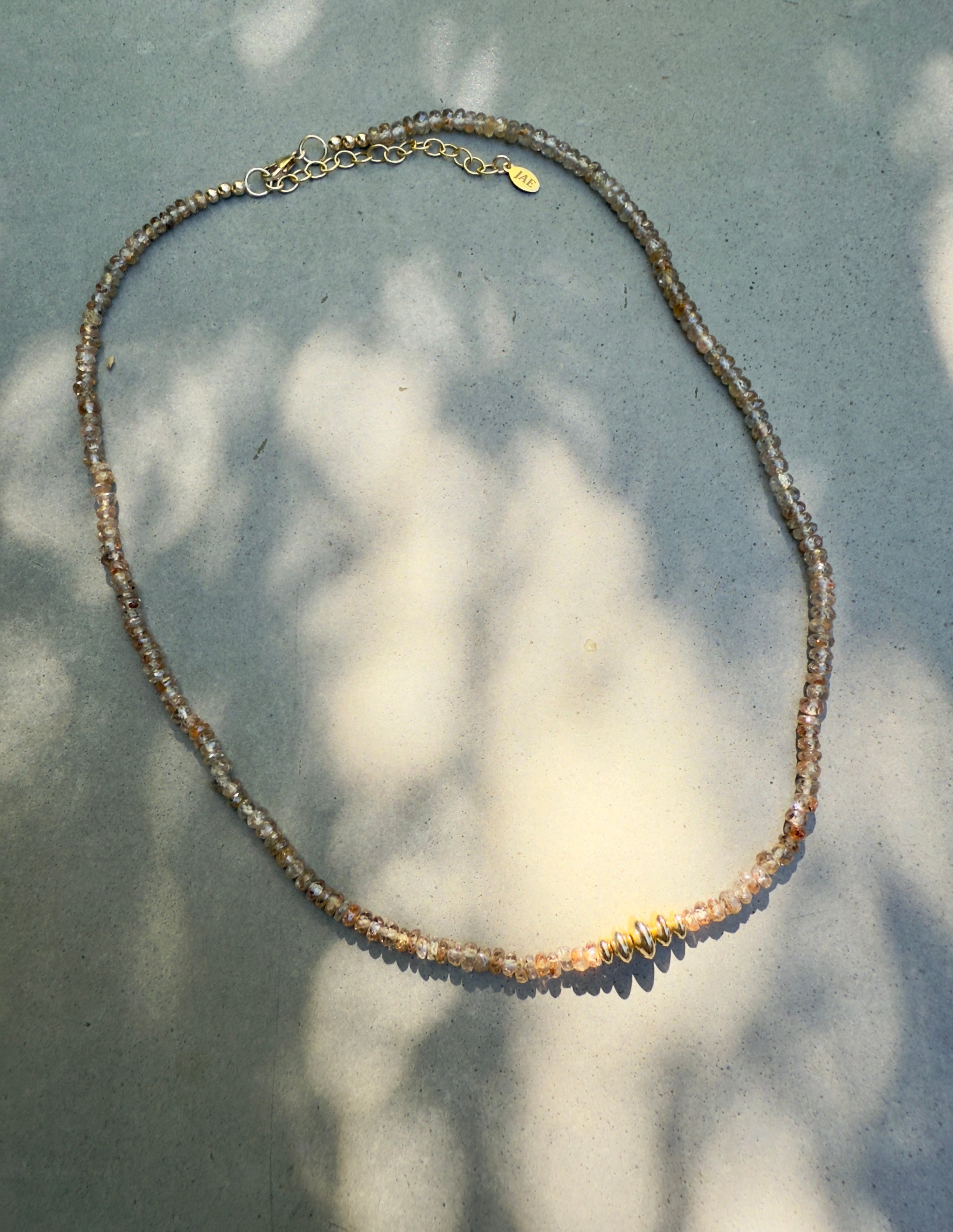 The Audrey - Champagne Zircon and Gold Graduated Accent Beads