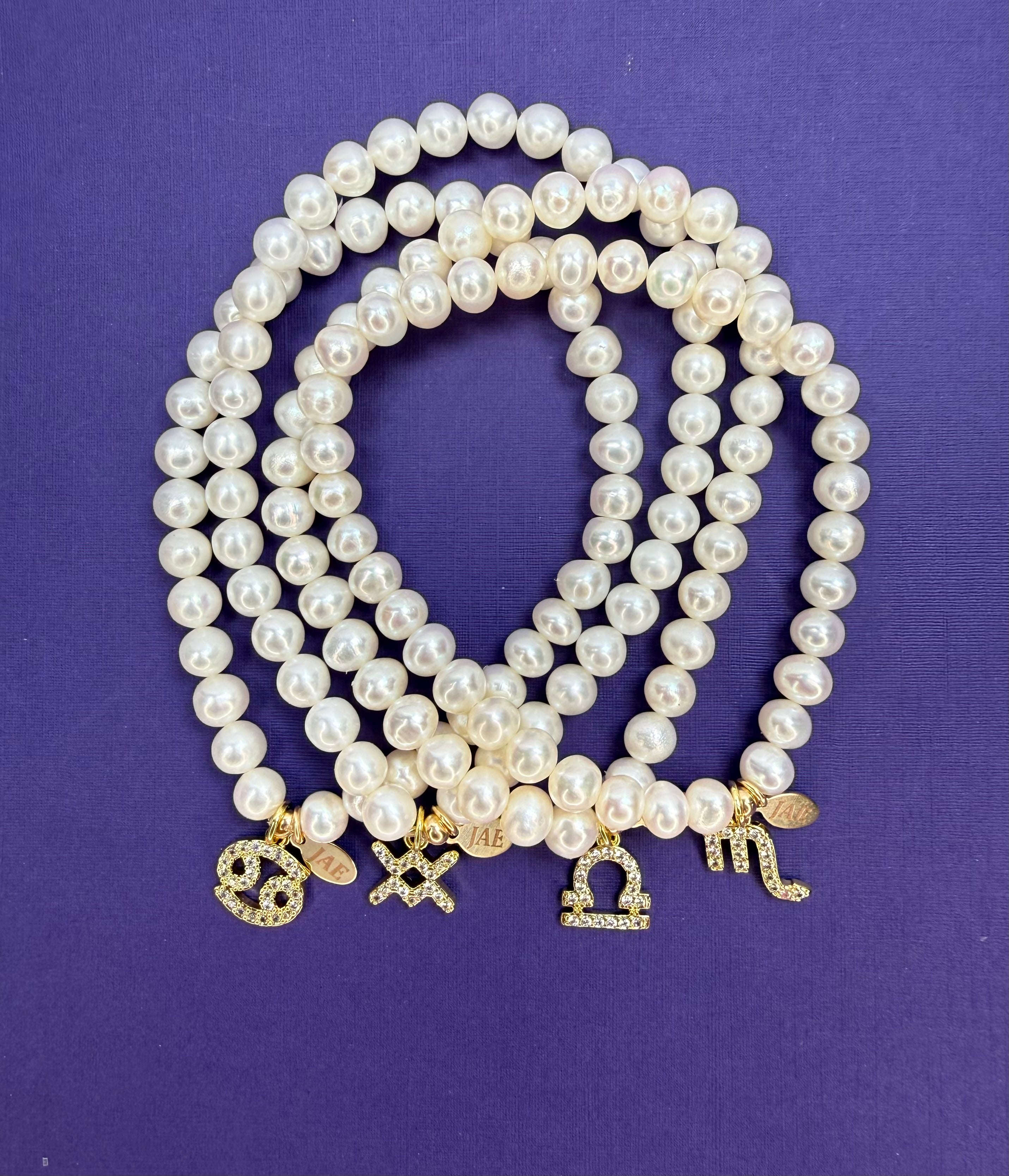 Zodiac Sign and Pearl Bracelets