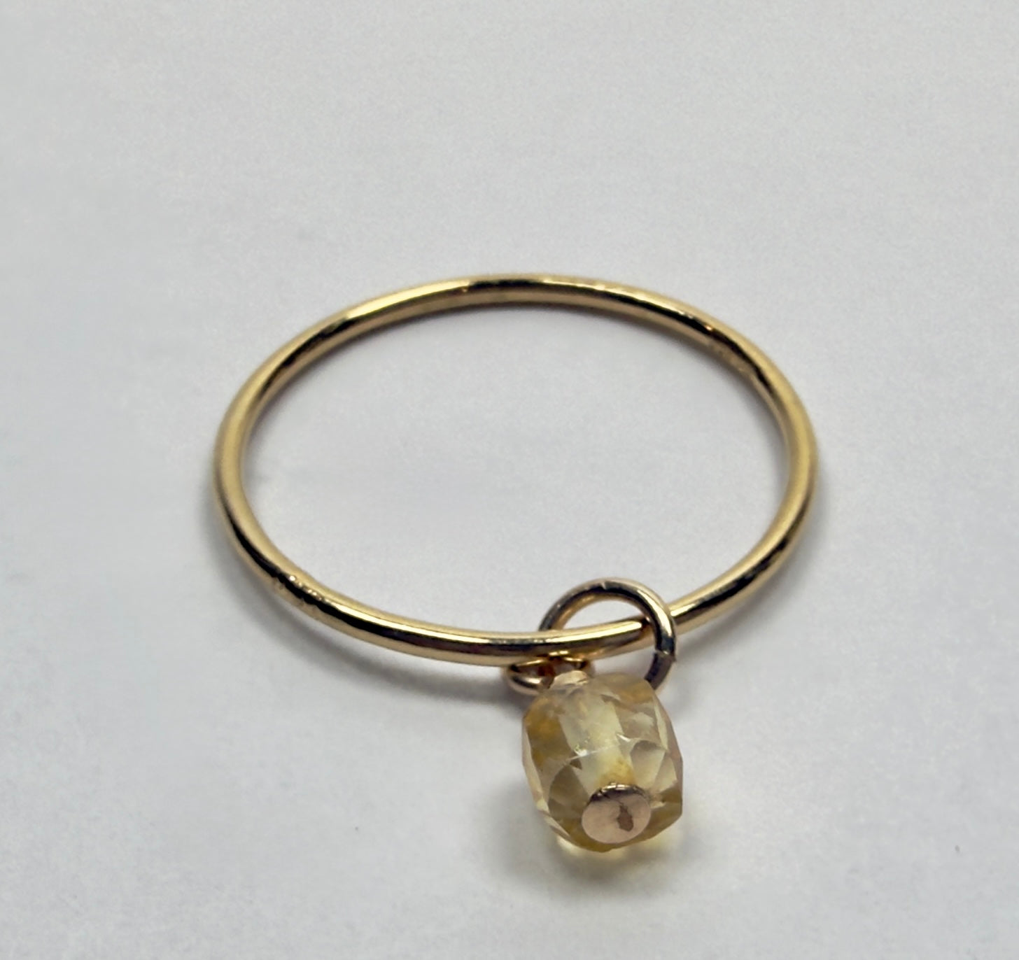 Dangling Citrine Gemstone Ring