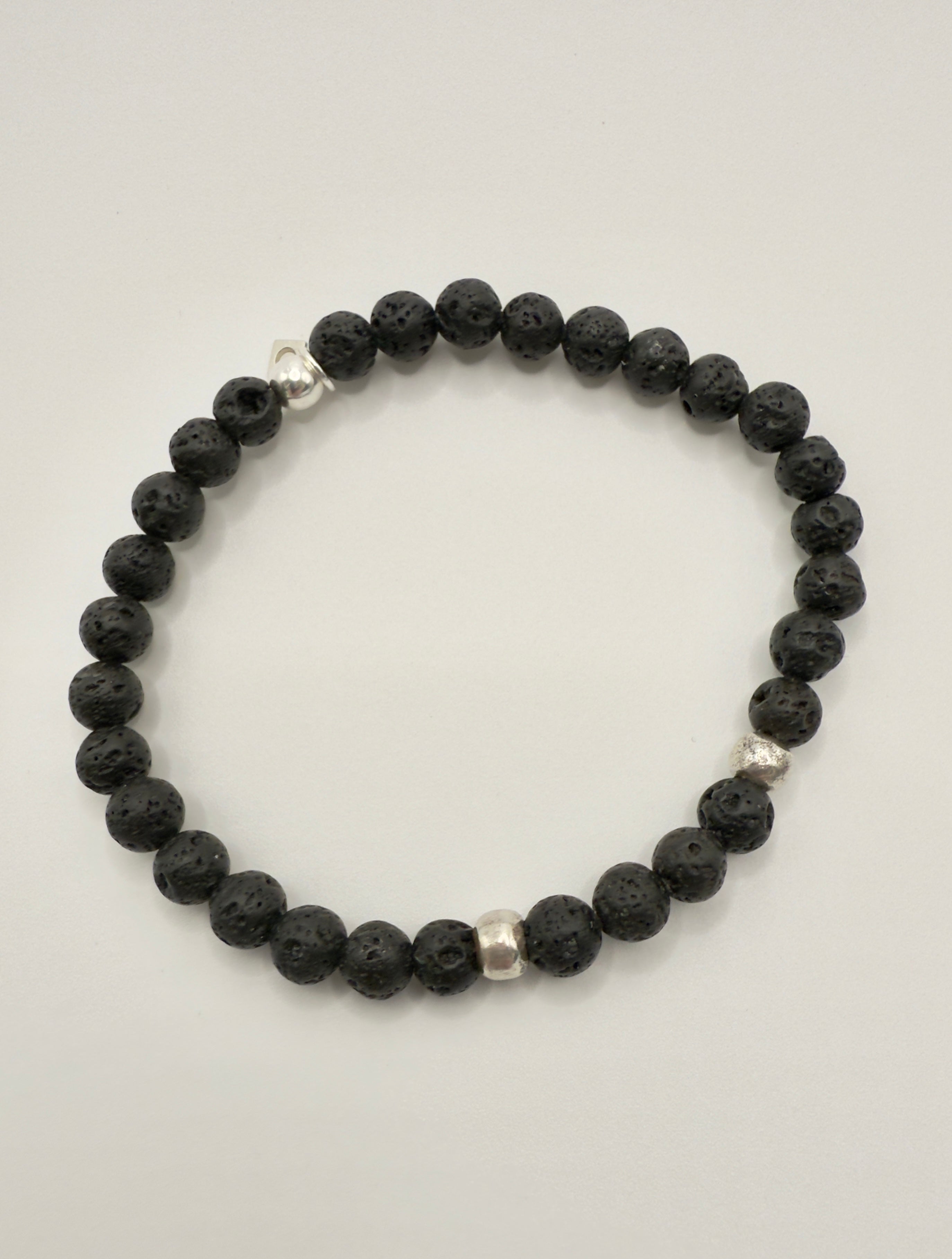 Custom - BW, Lava Bead Bracelet