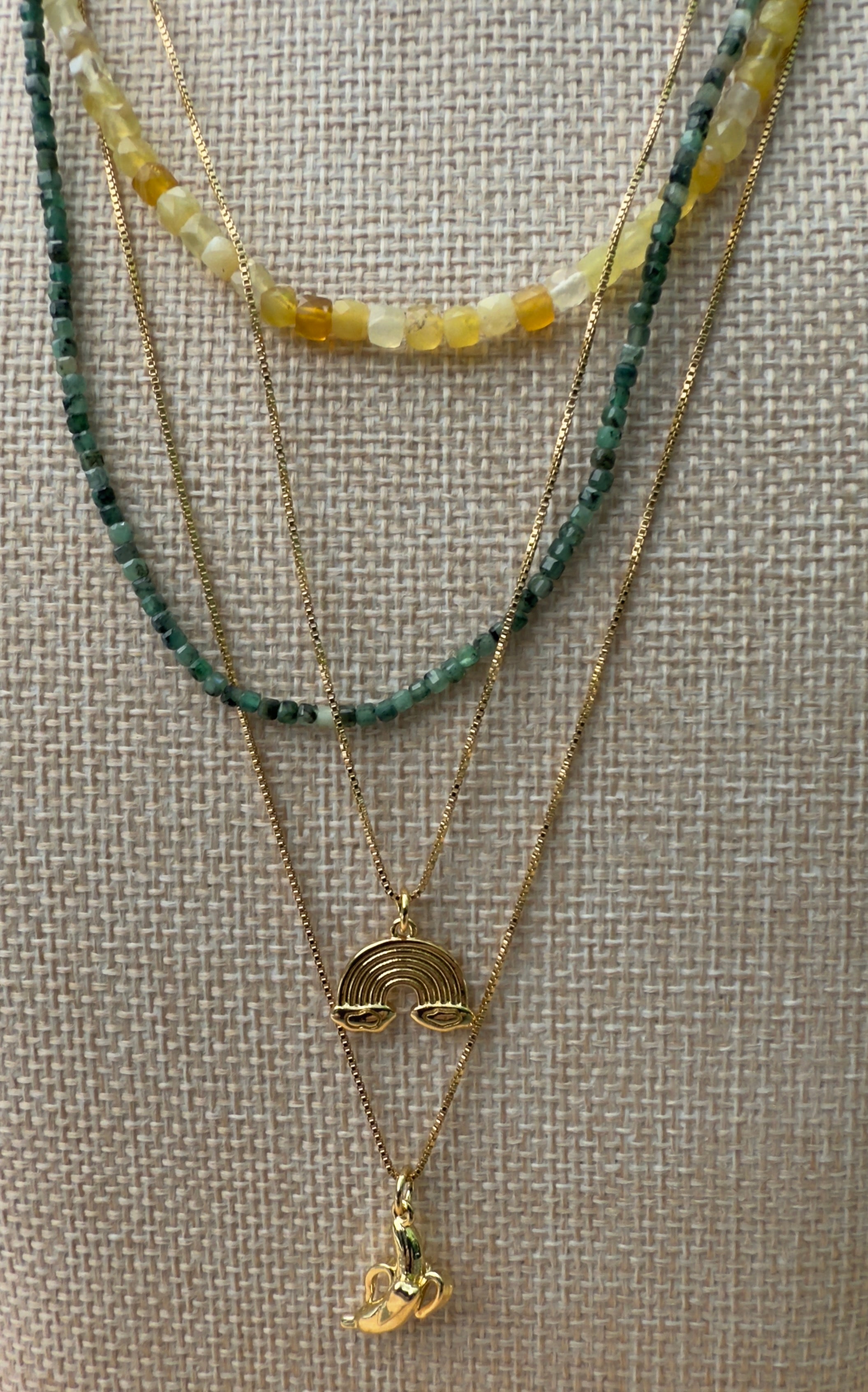 Golden Rainbow Charm Necklace