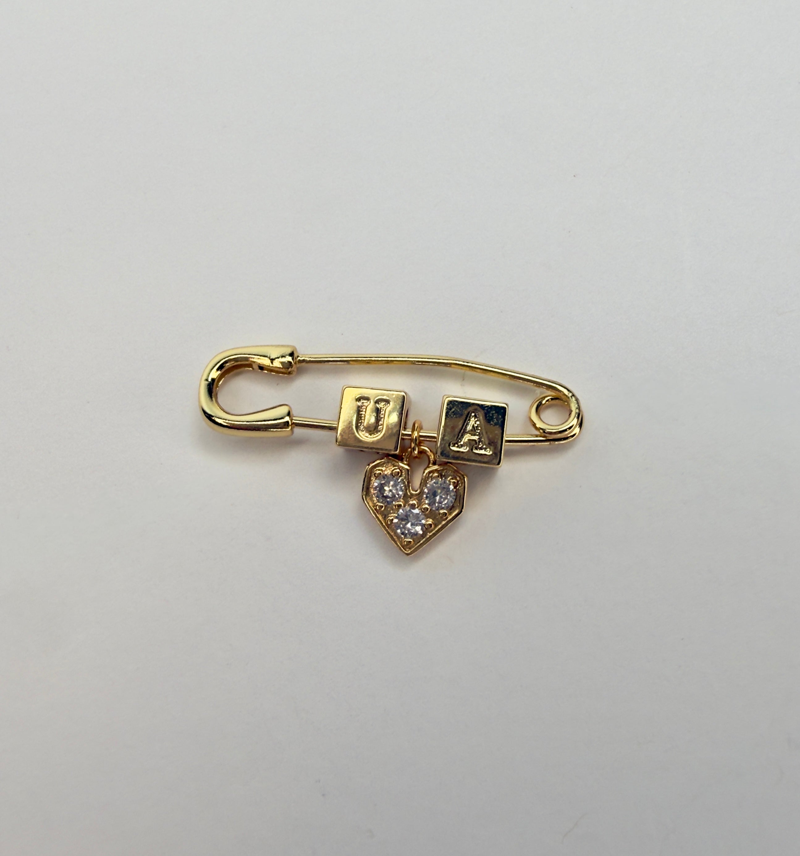 Gold Safety Pin Brooch