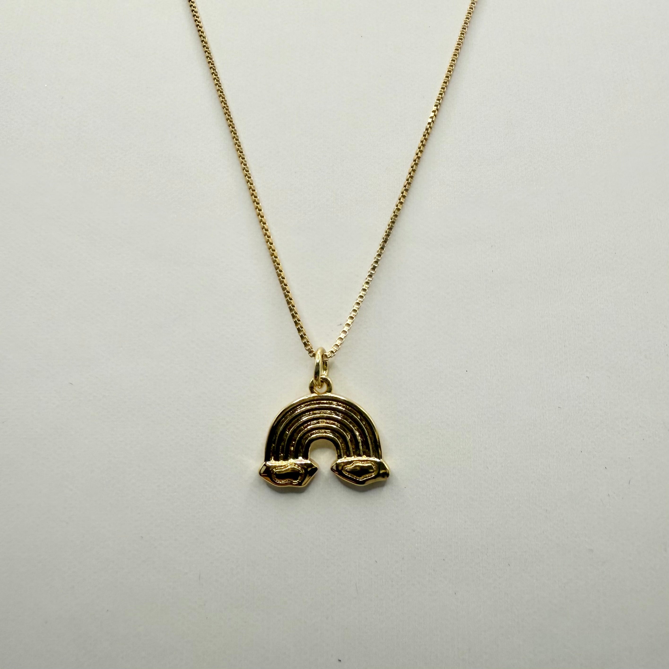 Golden Rainbow Charm Necklace