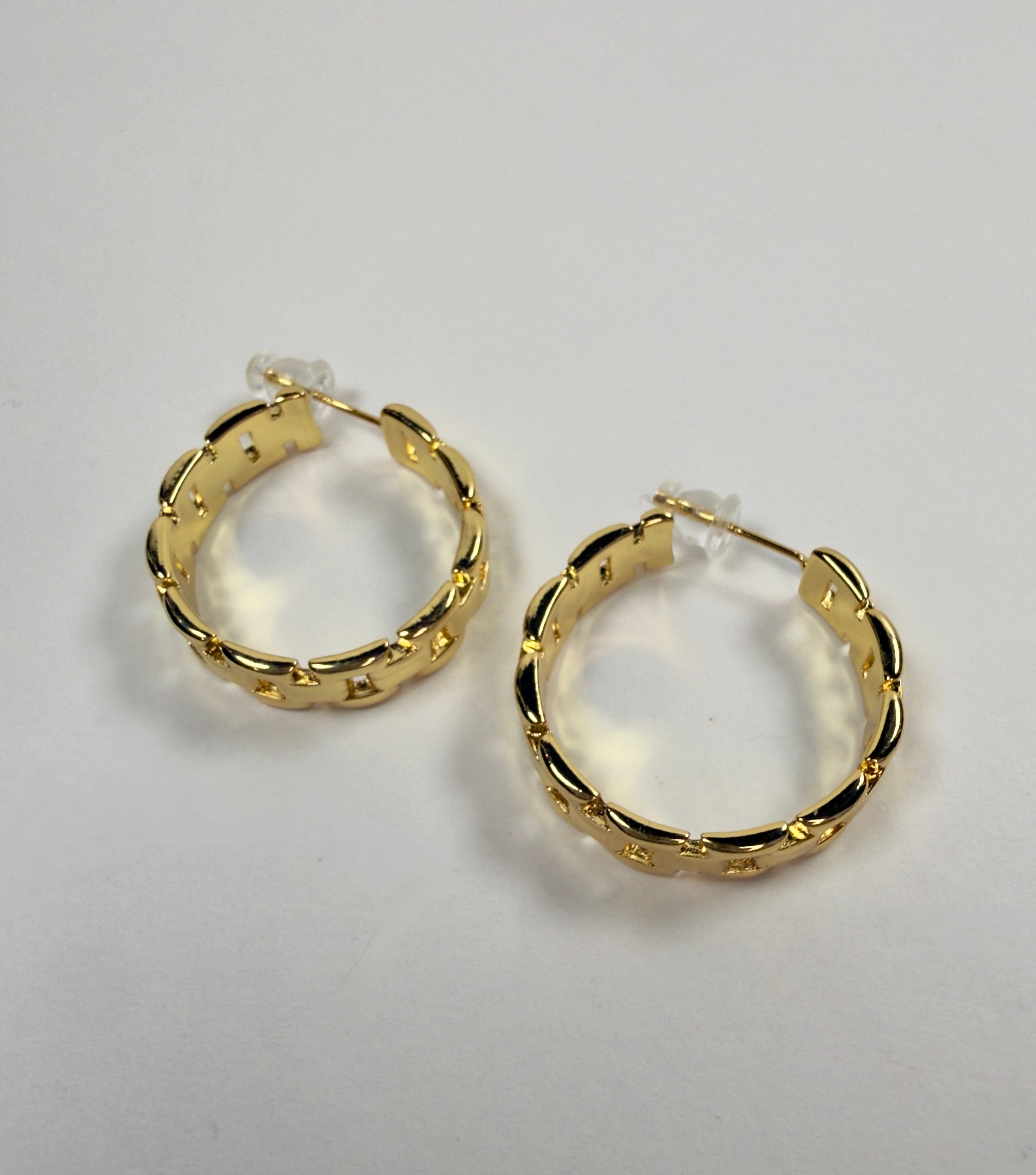 The Falon - Watch Band Link Hoop Earrings