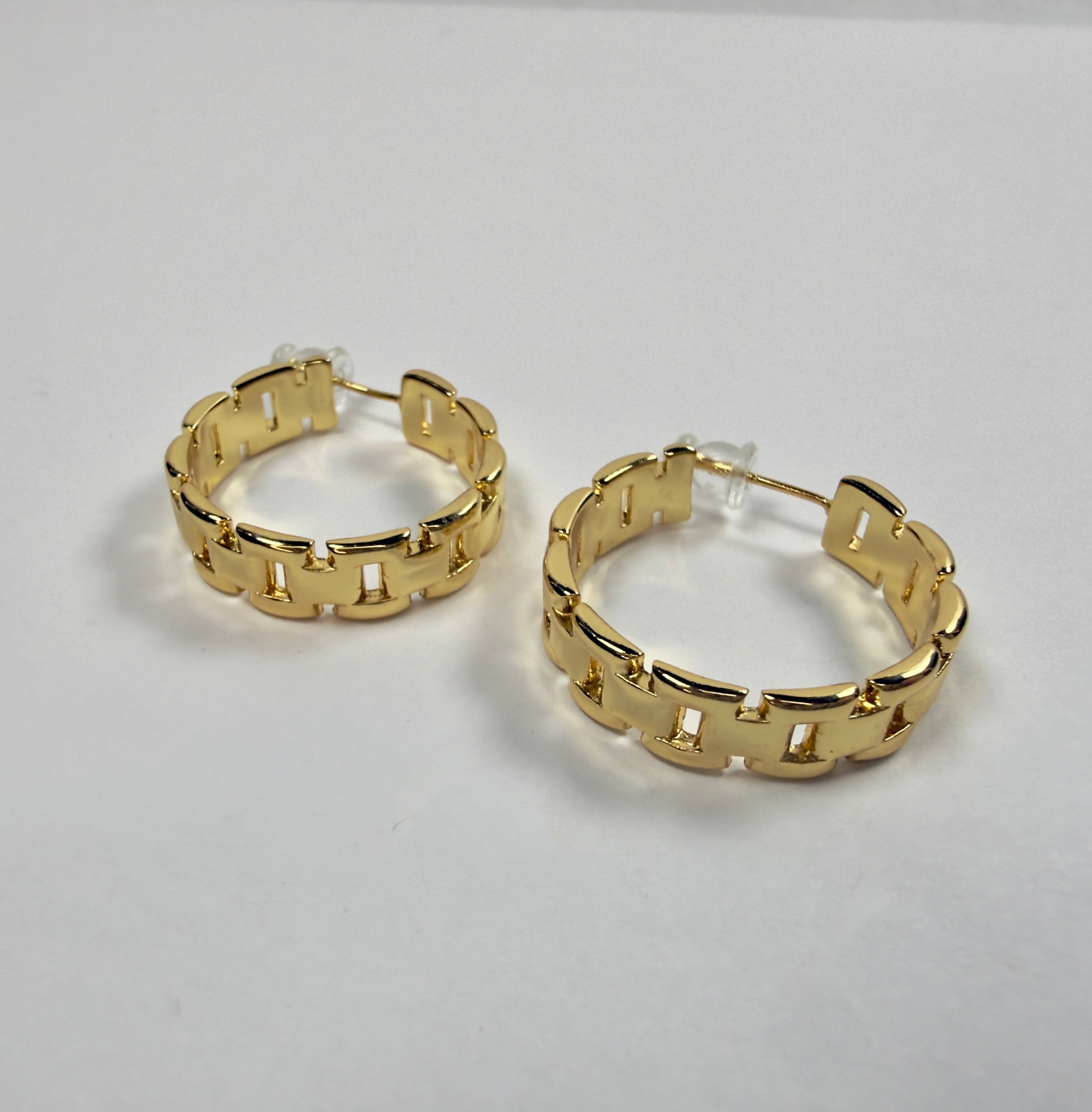 The Falon - Watch Band Link Hoop Earrings