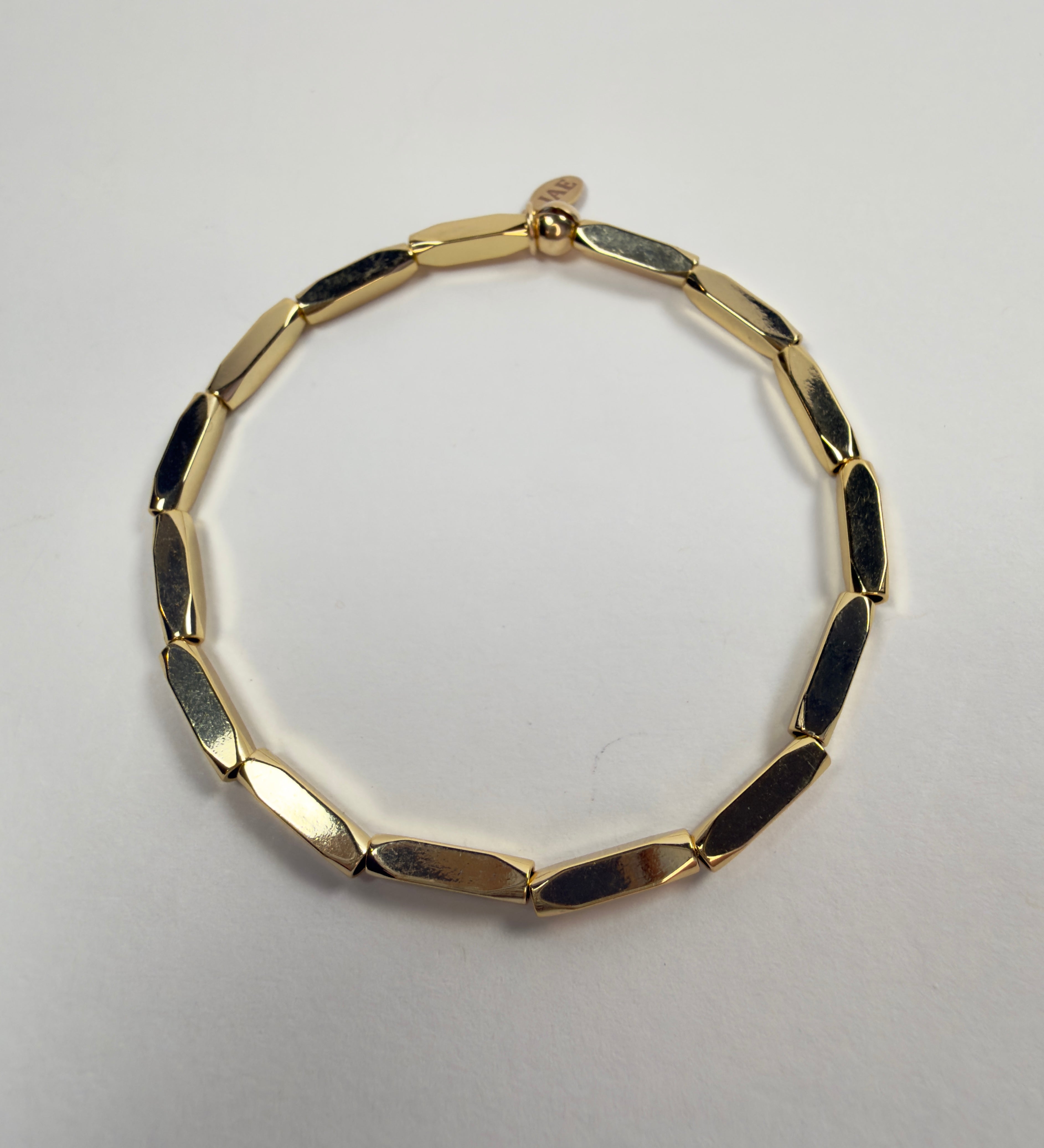 The Murphy - Rectangular Gold Beaded Bracelet