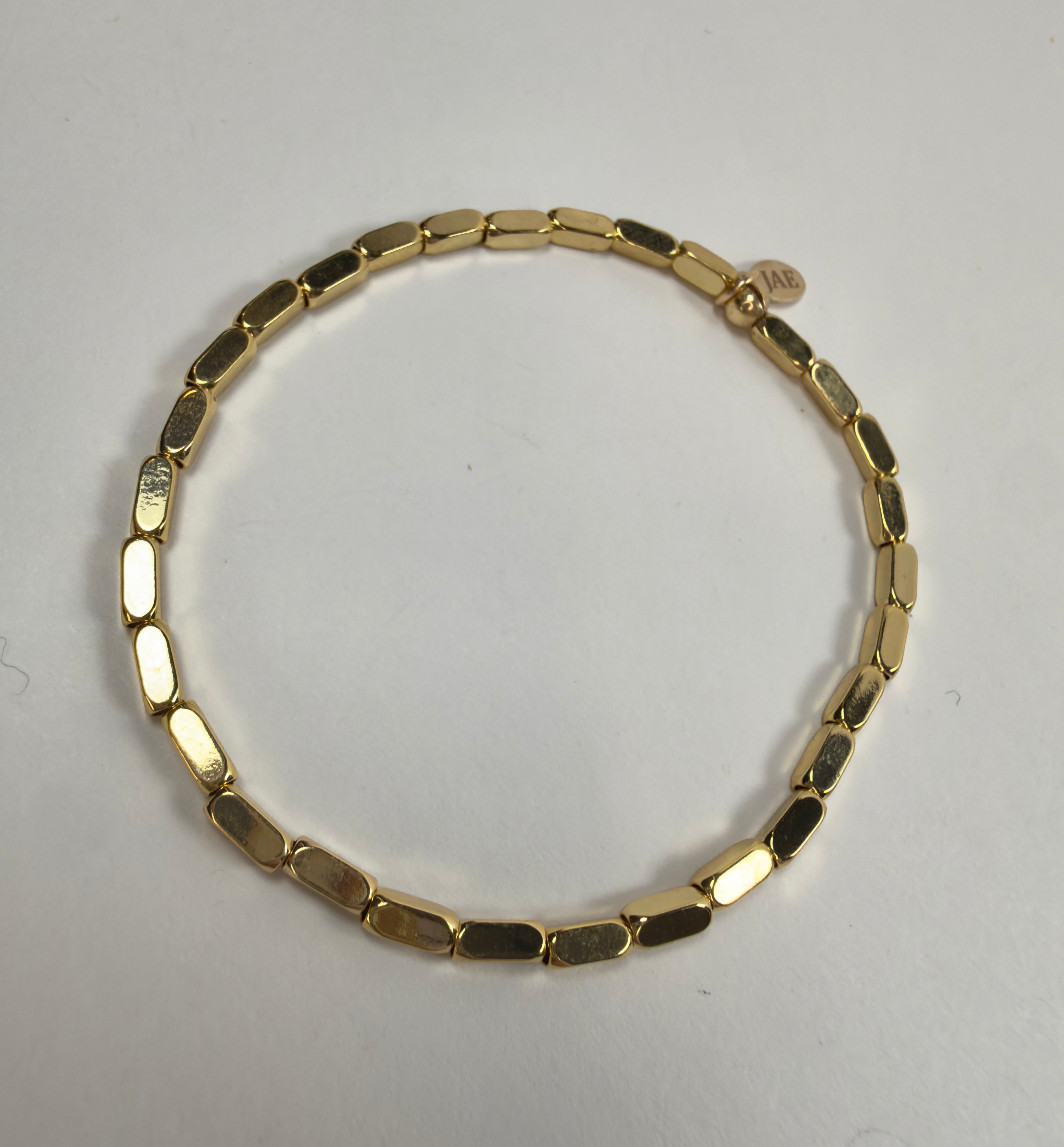 The Blair - Rectangular Gold Beaded Bracelet