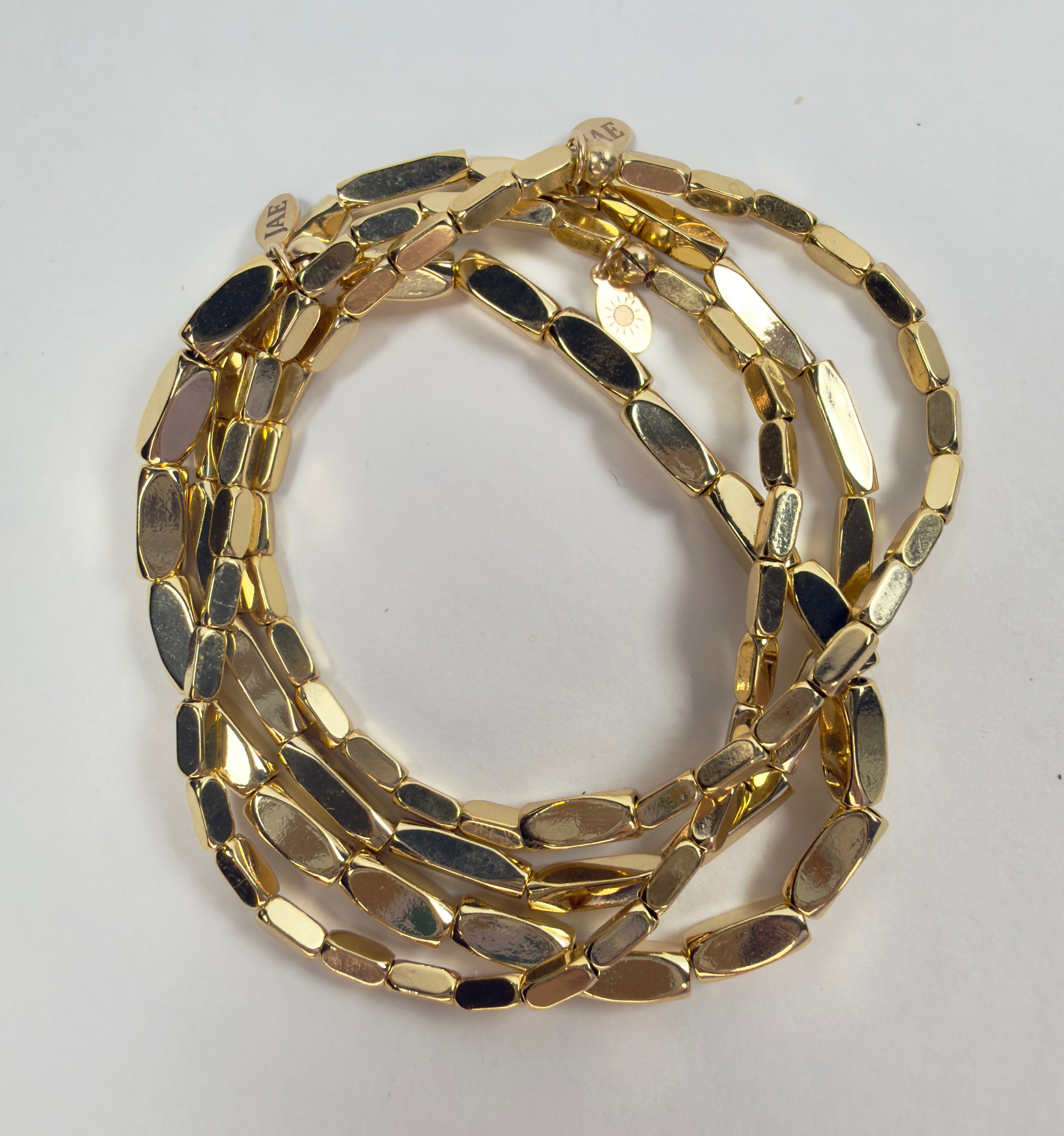The Blair - Rectangular Gold Beaded Bracelet