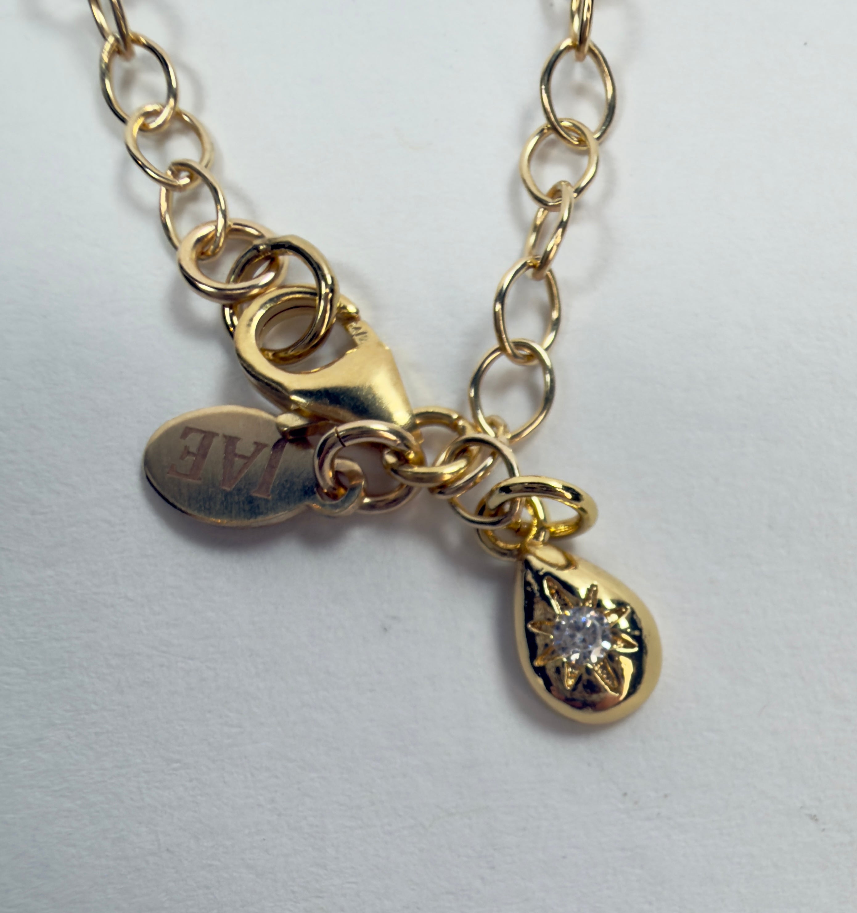 The Blake - Cable Chain with Teardrop Charm Bracelet