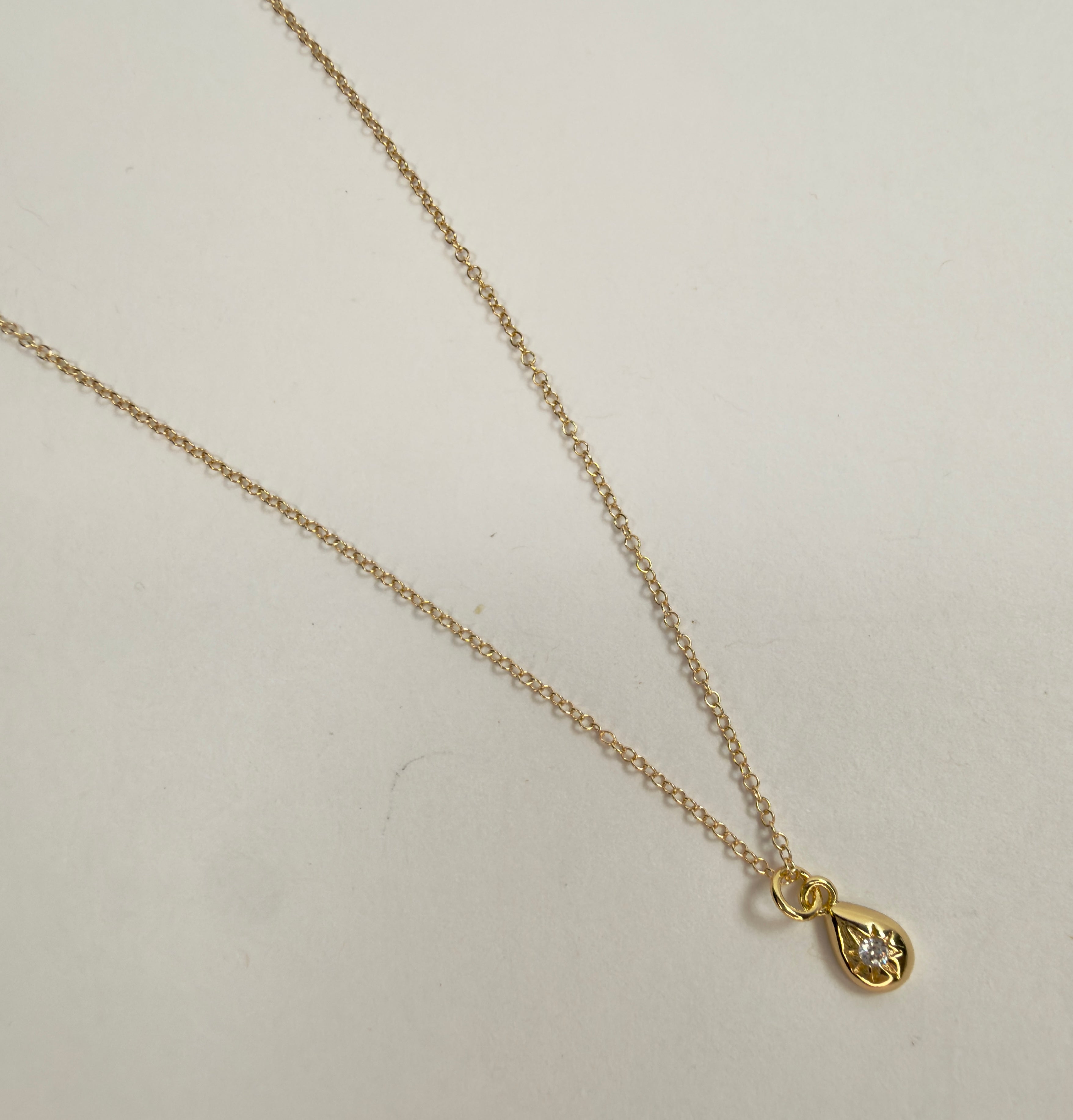 The Lennox  - Teardrop Charm Necklace