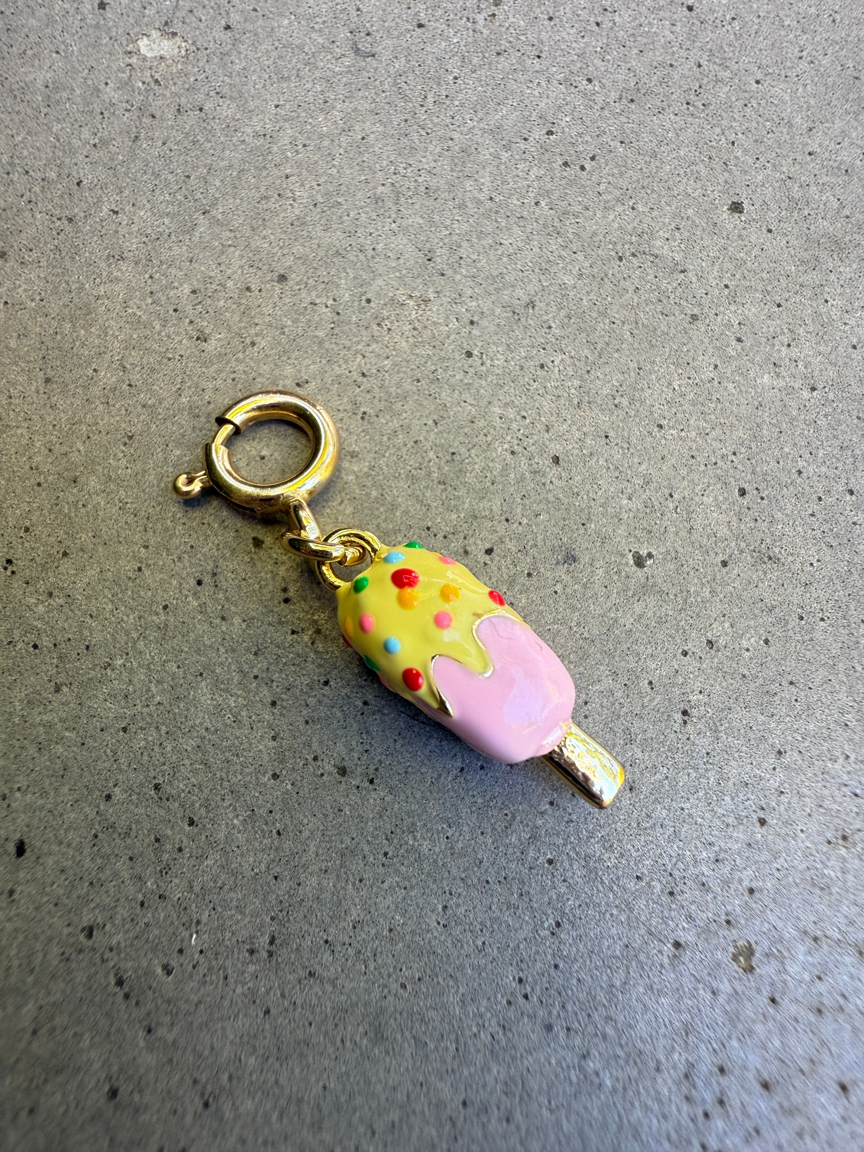 Enamel Popsicle Charm with Clip-on Connector