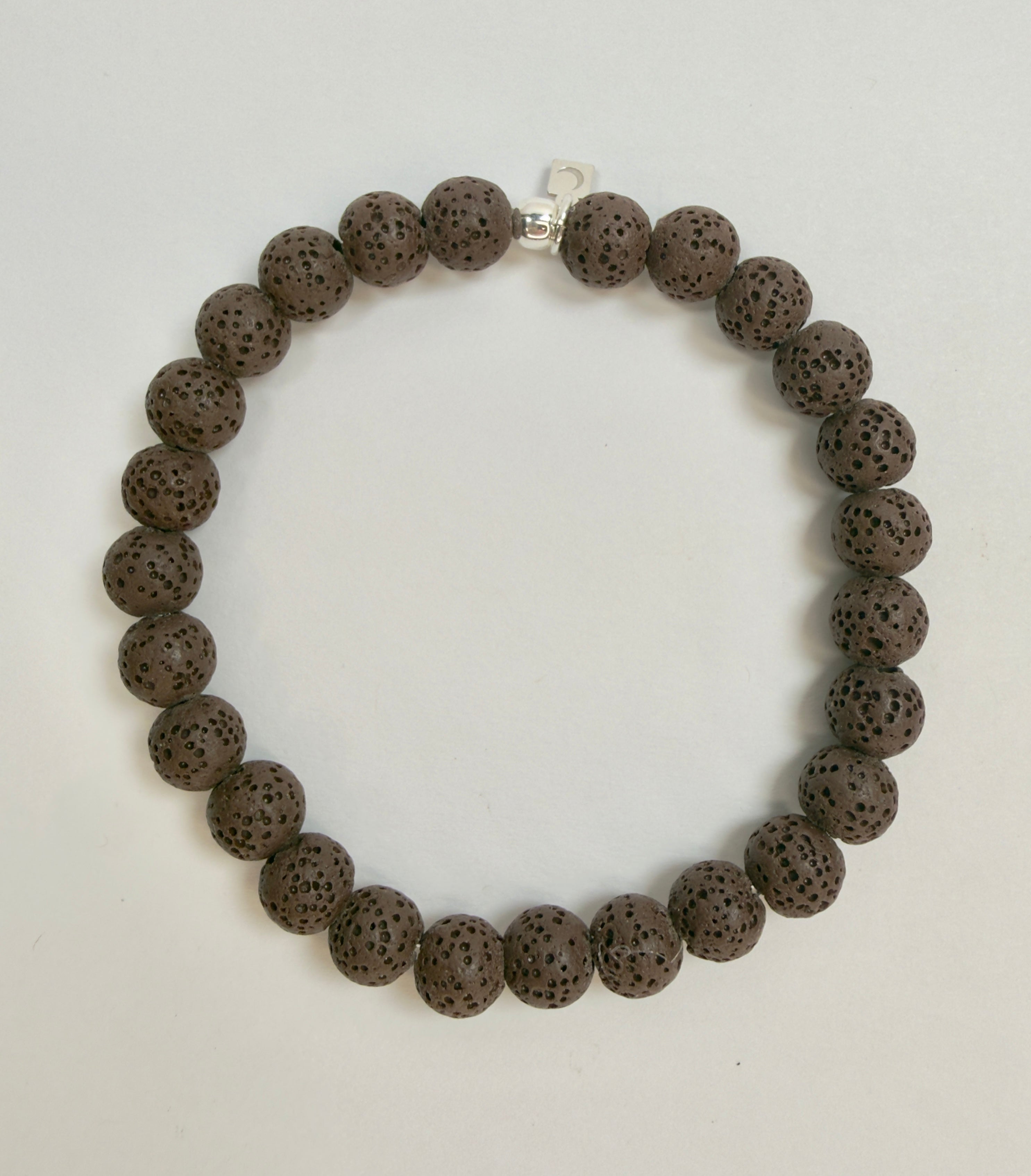 The Essentials - Lava Rock Beaded Bracelet in Brown