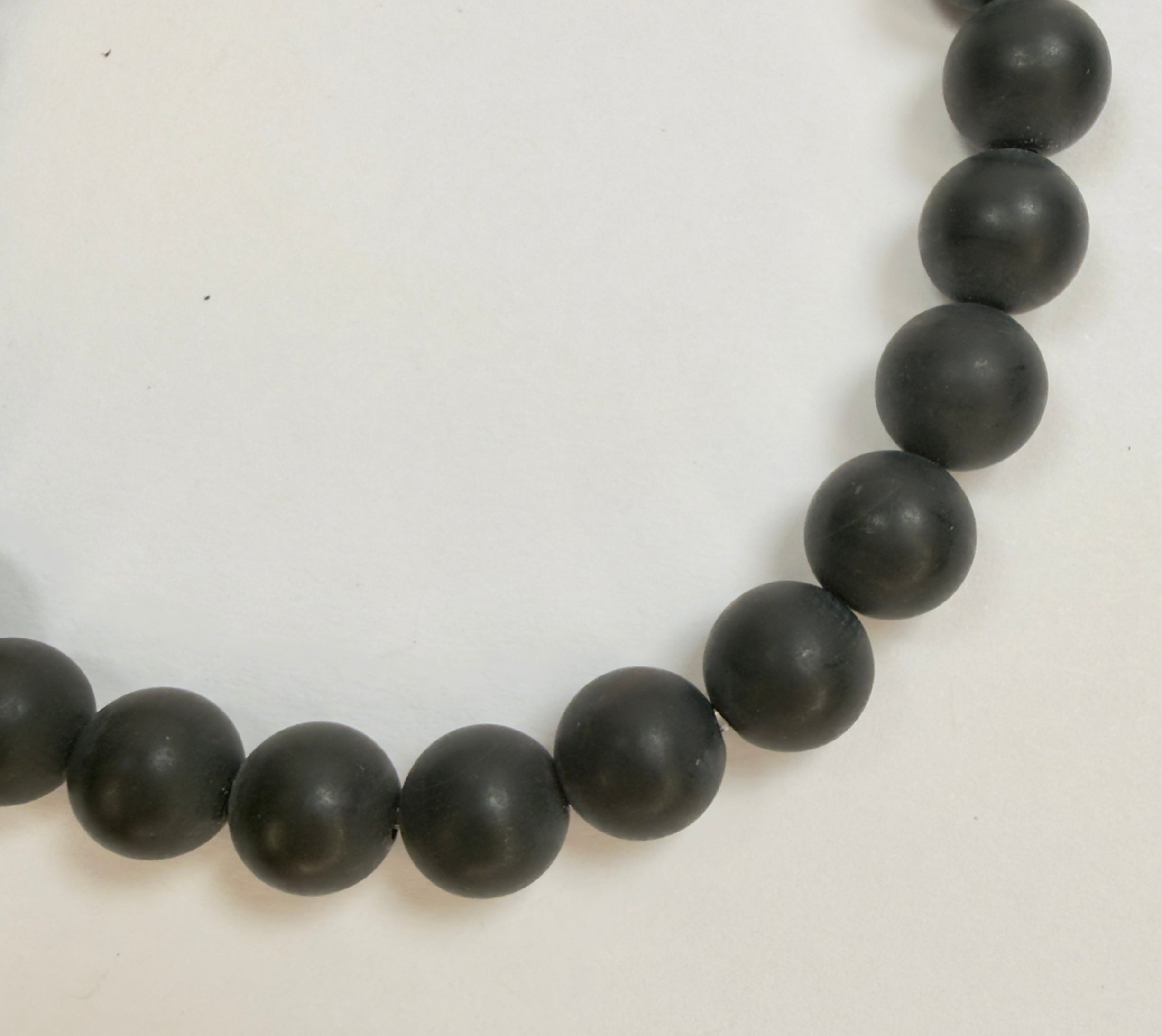 The Stu - Black Agate Low Sheen Beaded Bracelet