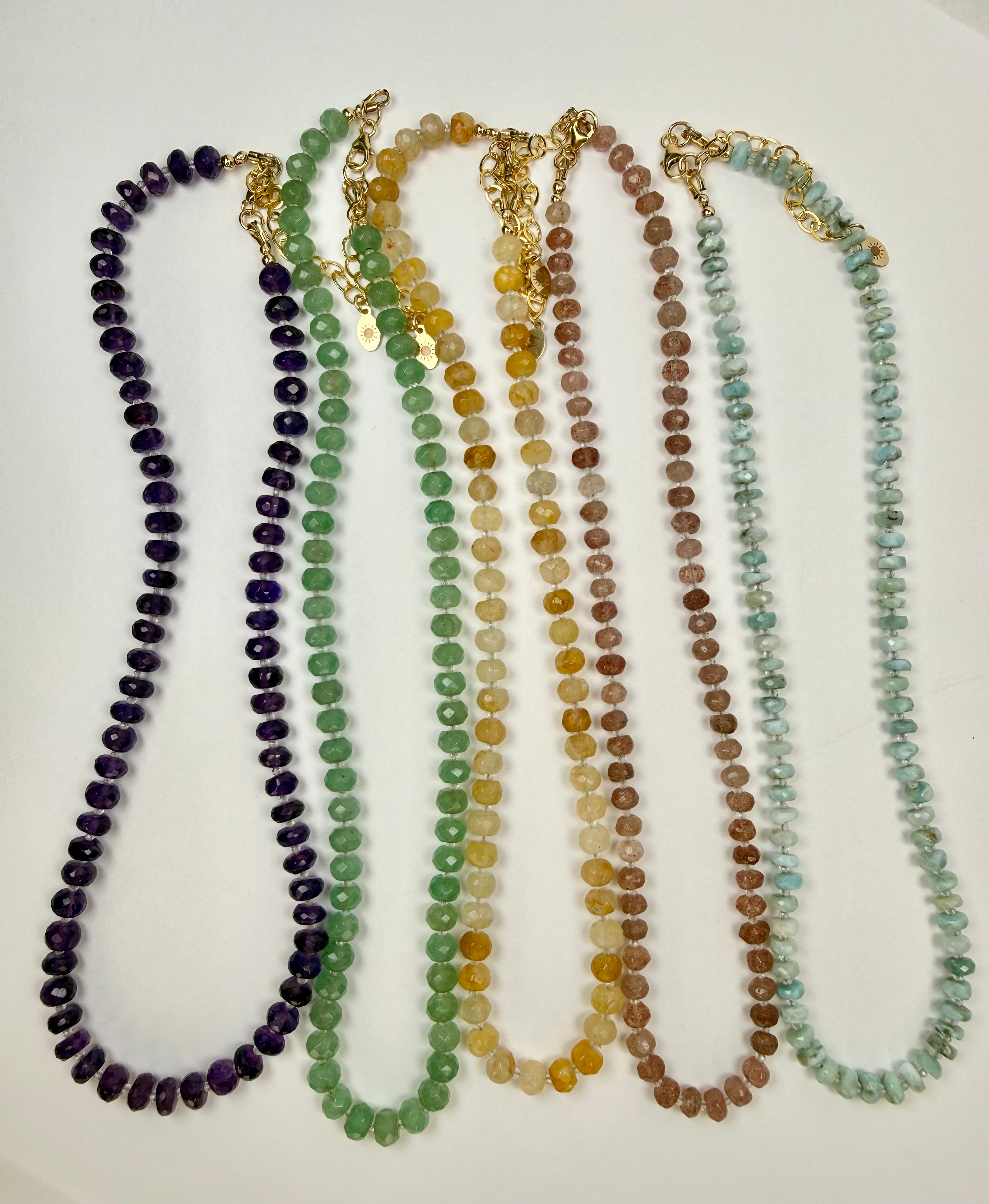 The Camilla - Yellow Iron Quartz and White Topaz Beaded Necklace