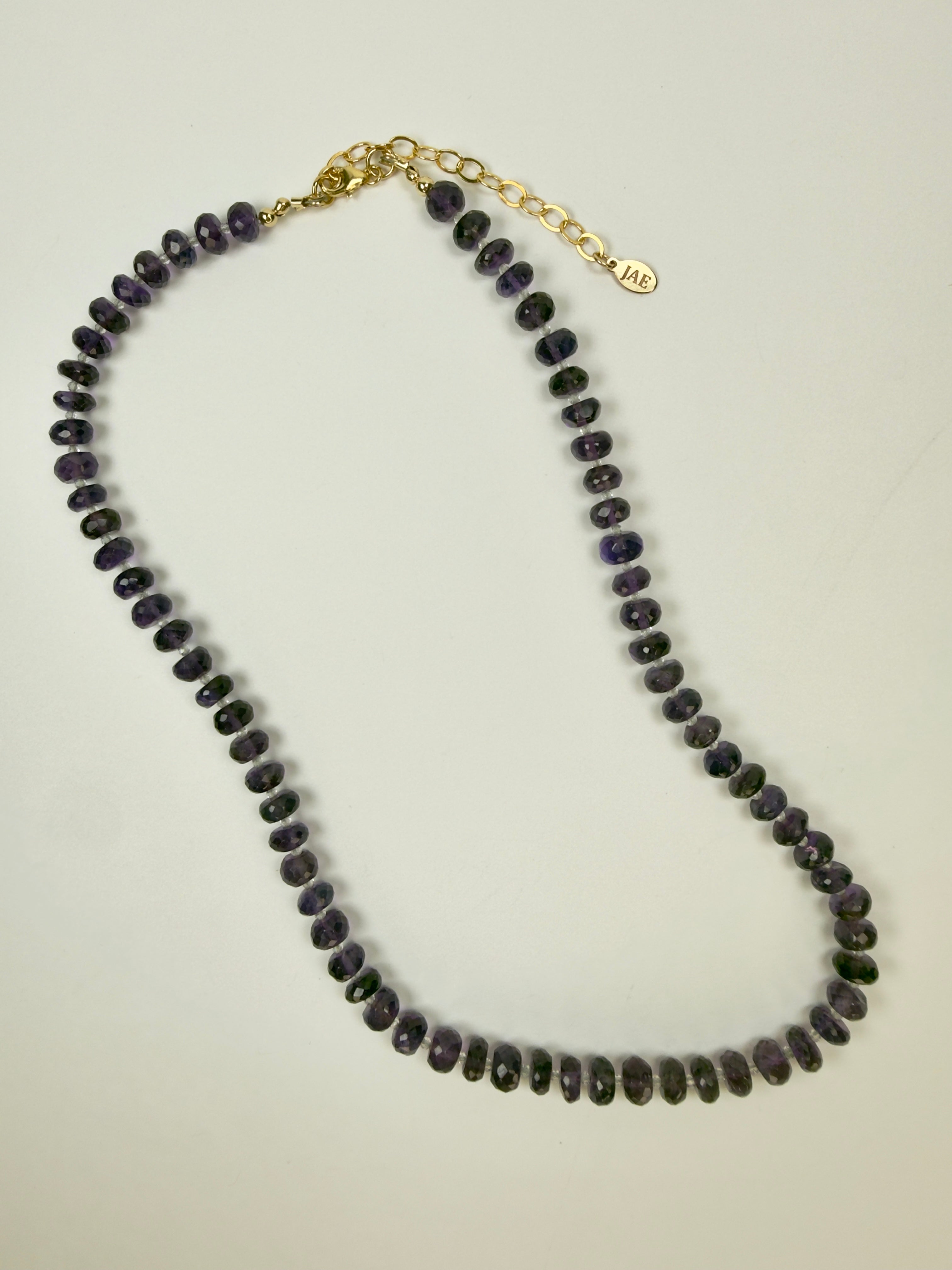 The Bess - Amethyst and White Topaz Beaded Necklace