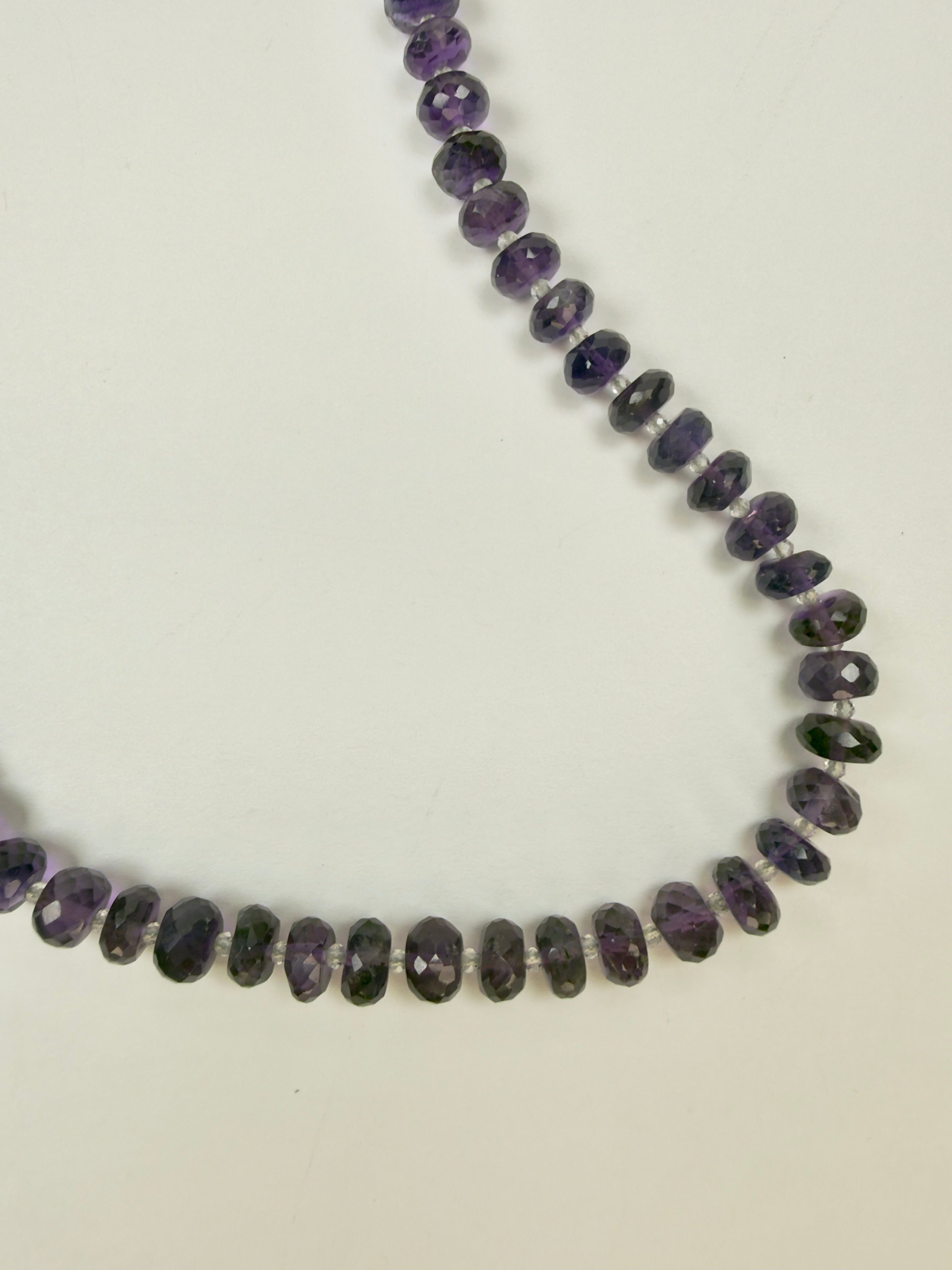 The Bess - Amethyst and White Topaz Beaded Necklace