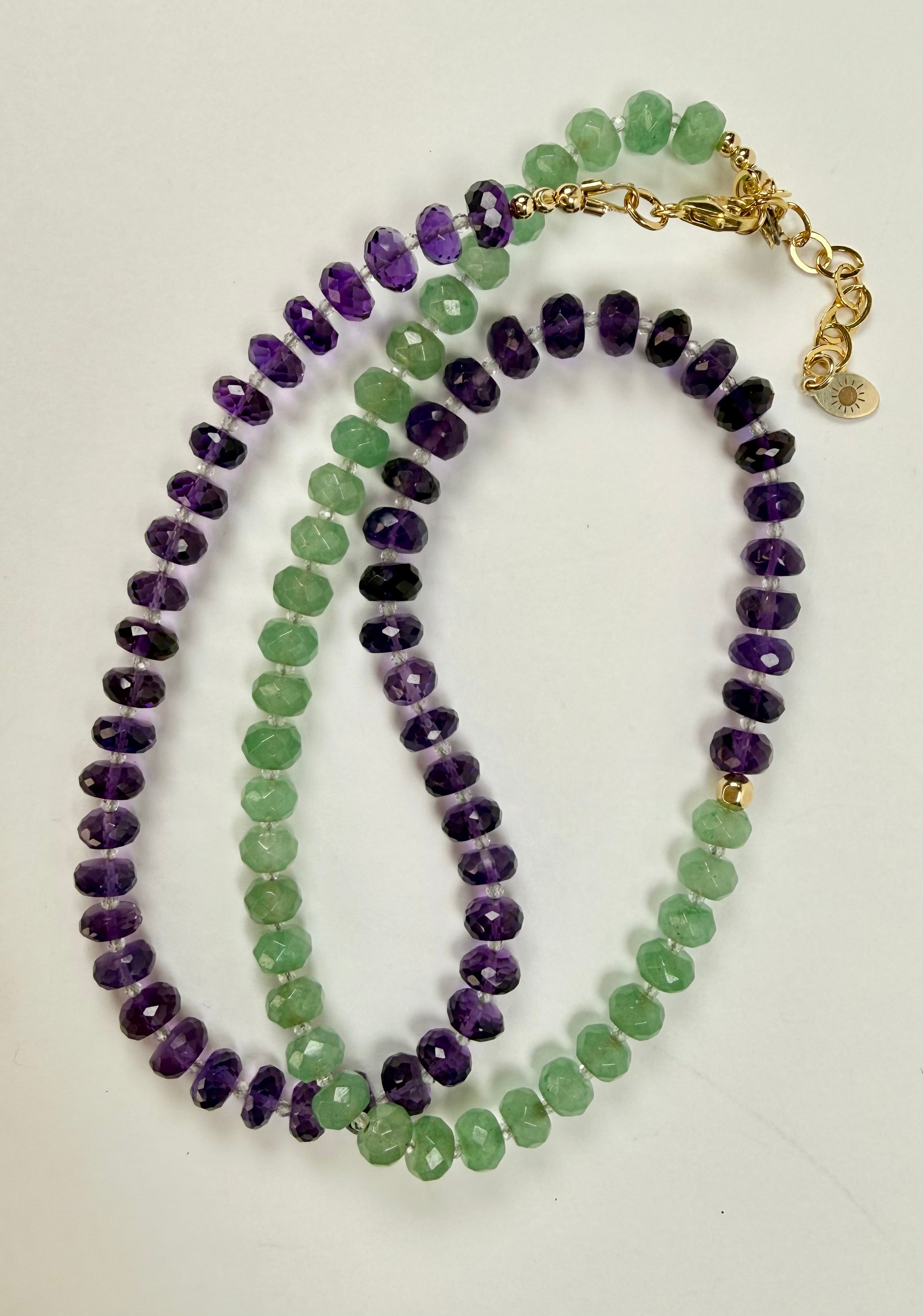 The Bianche - Amethyst, Green Aventurine and White Topaz Necklace