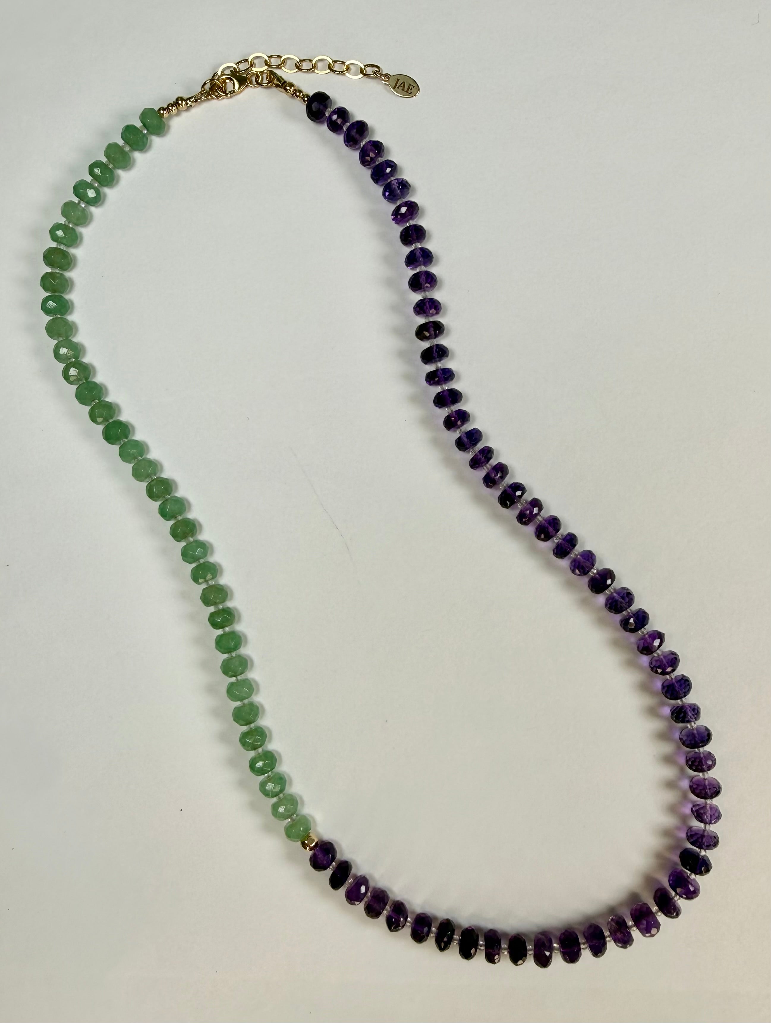 The Bianche - Amethyst, Green Aventurine and White Topaz Necklace