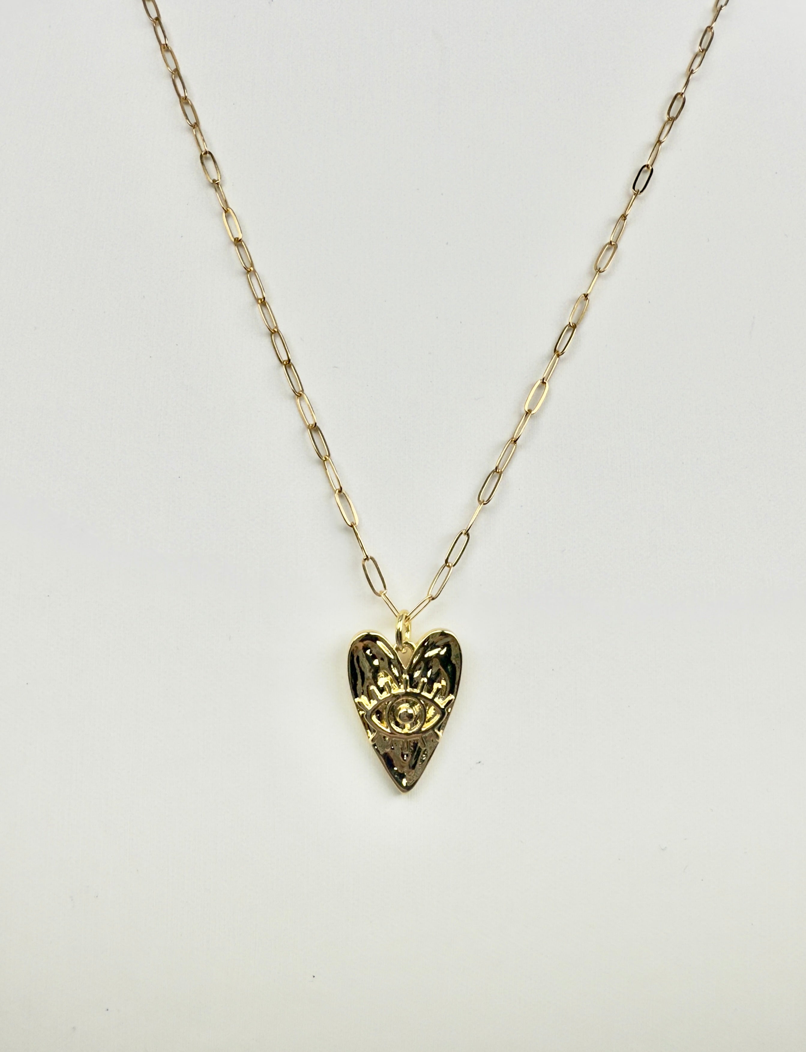 The Sienna Necklace - Gold Evil Eye Heart Necklace