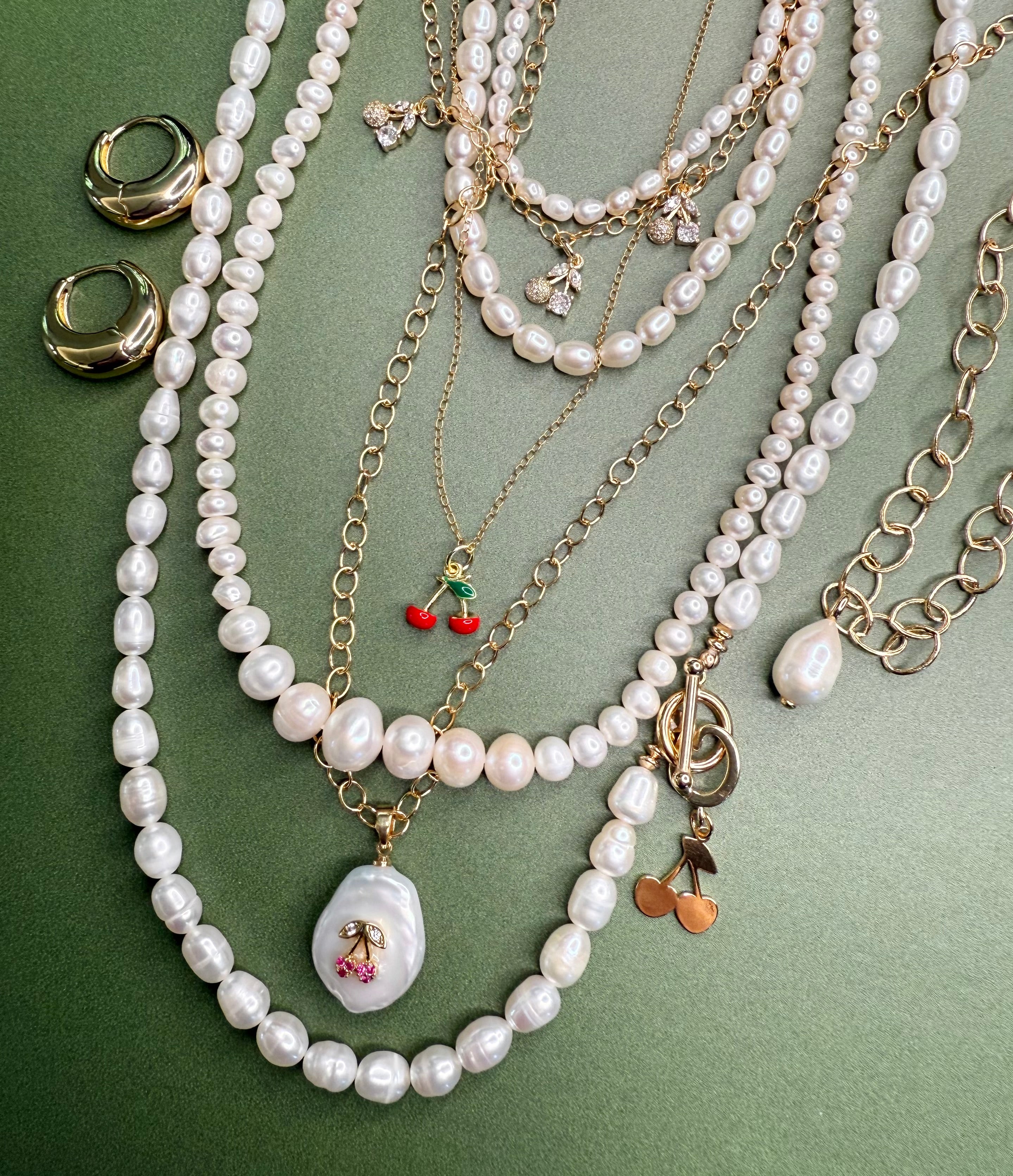 "The Shannon" Enamel Cherries Necklace