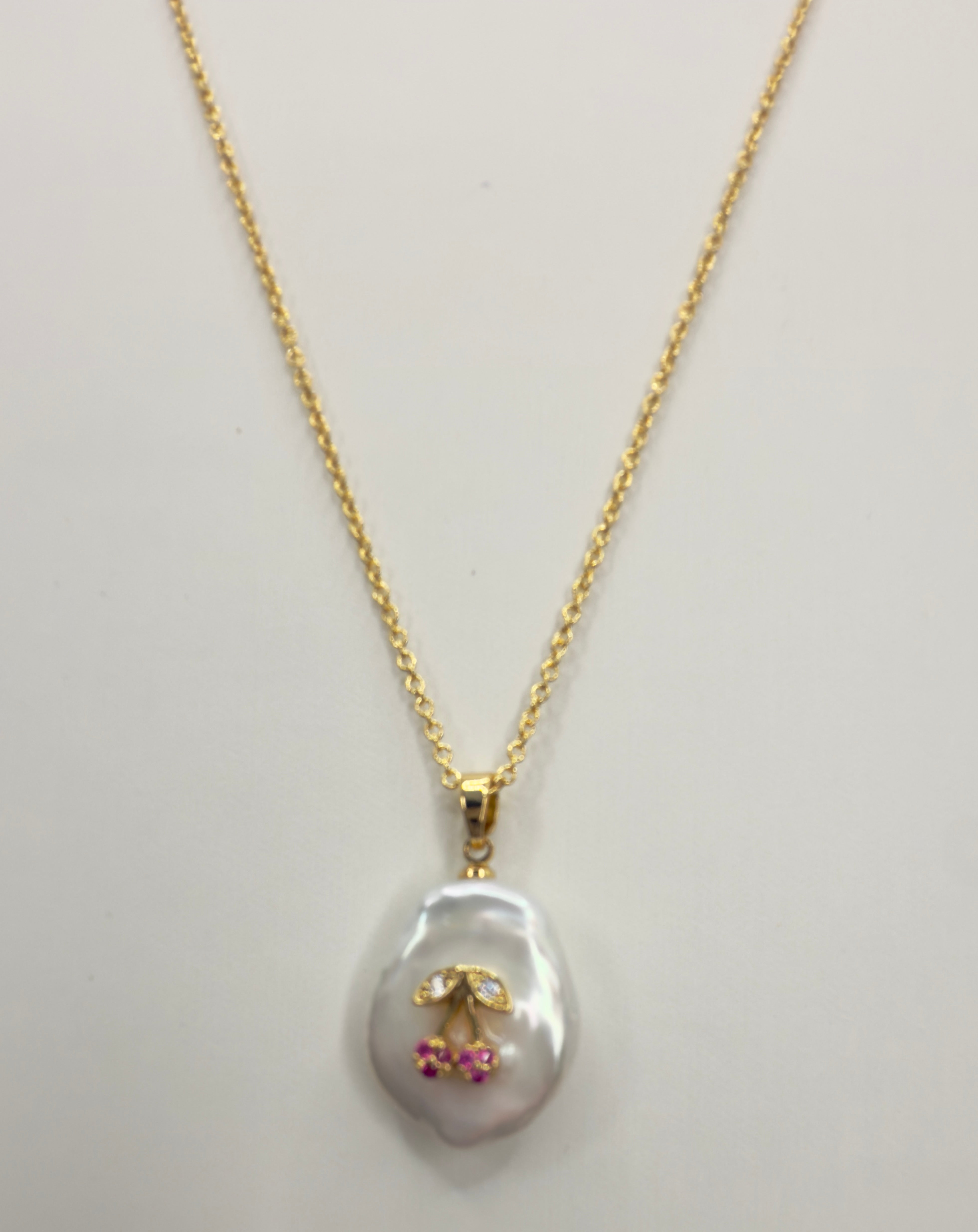 "The Jennifer" Freshwater Pearl Cherry Necklace