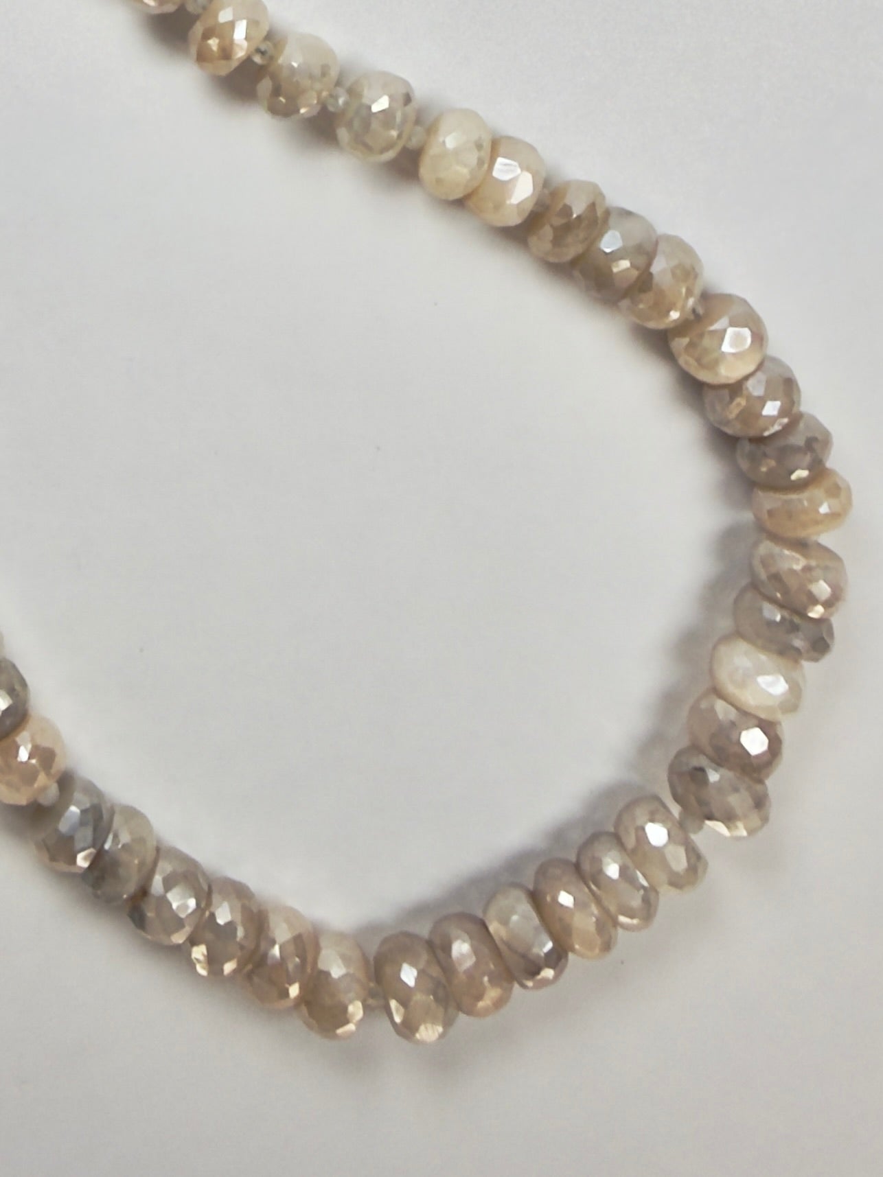 The Geraldine - Champagne Moonstone Beaded Necklace
