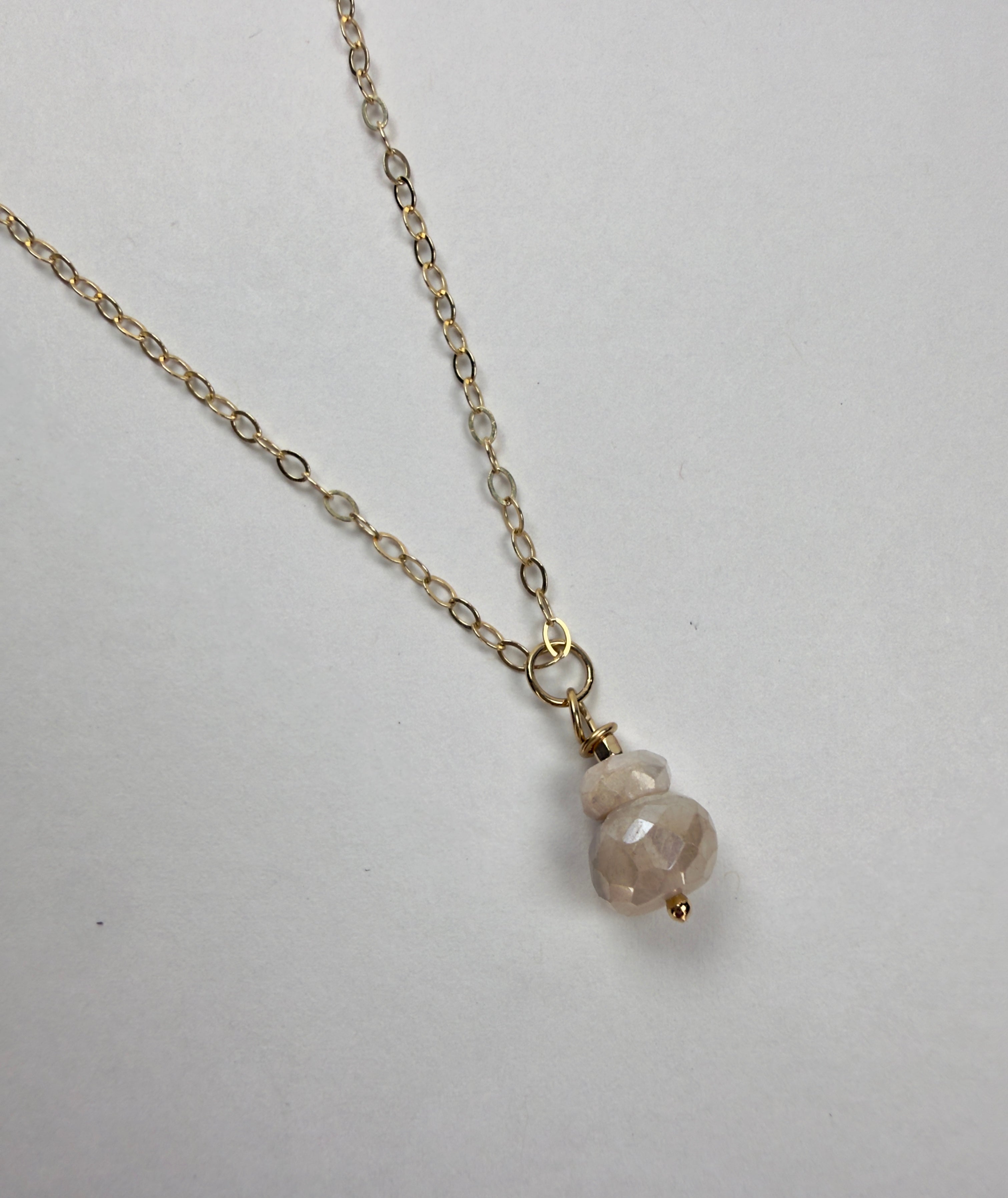 The Flora - Champagne Moonstone Bead Necklace