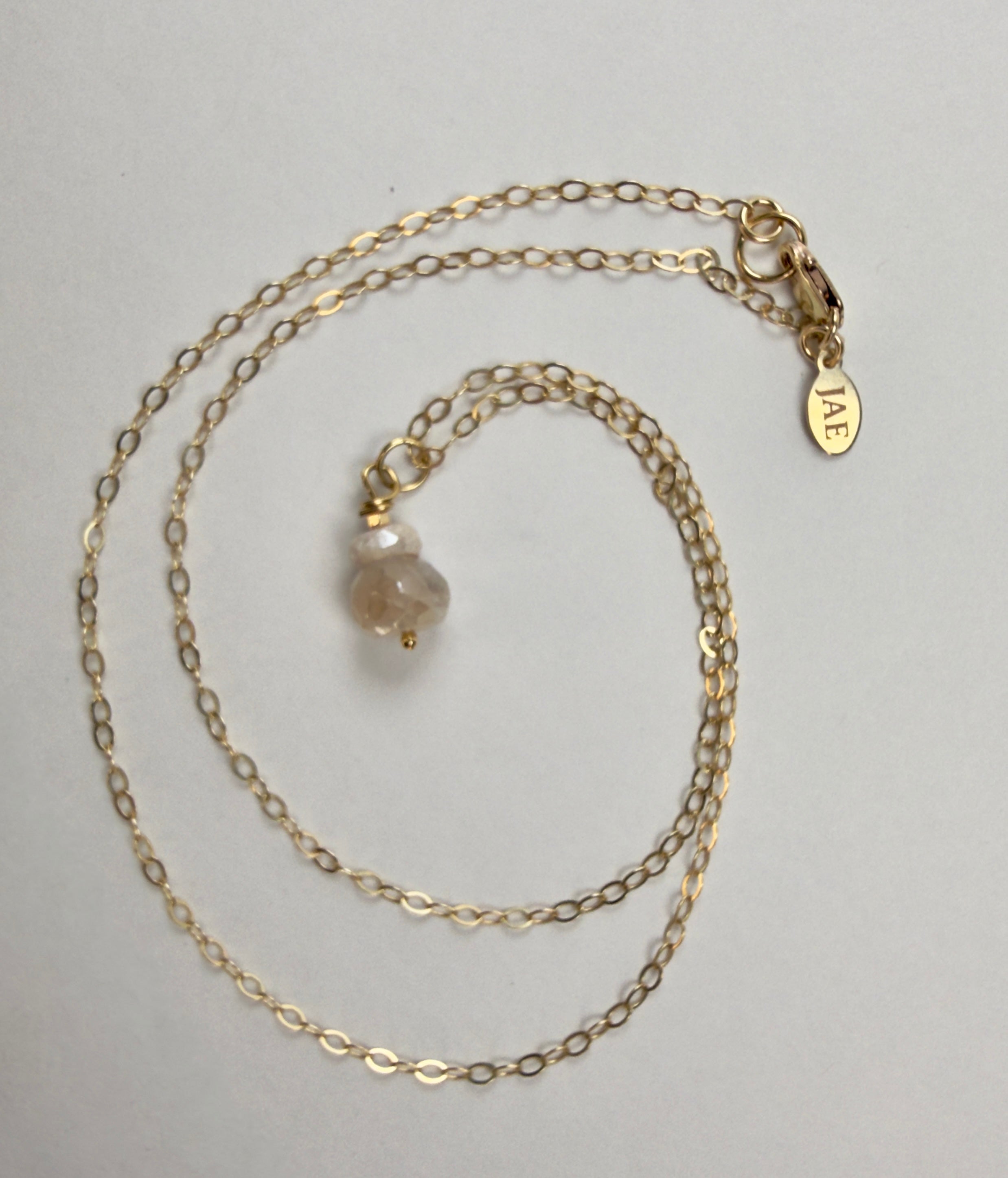 The Flora - Champagne Moonstone Bead Necklace